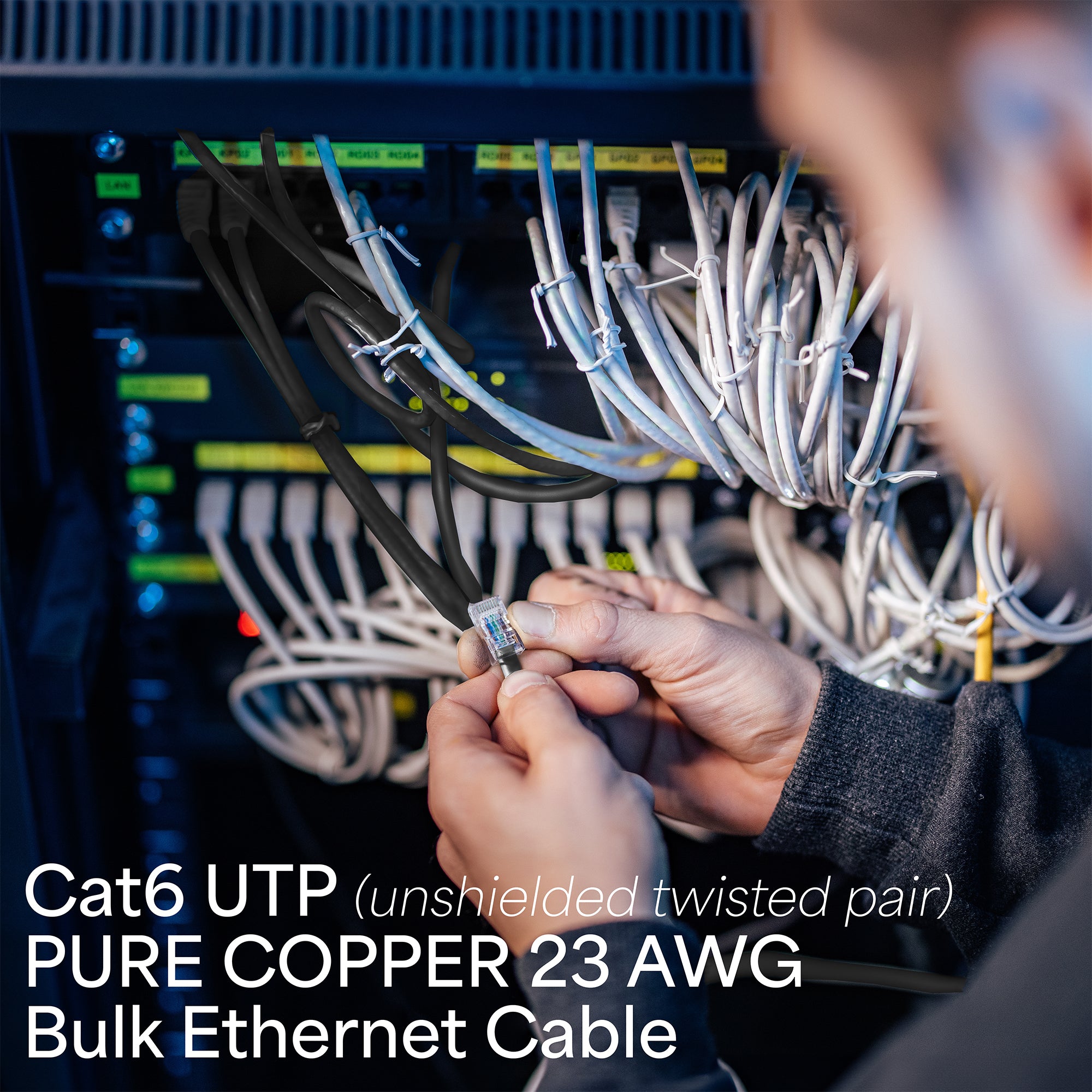 Black 1,000ft Cat6 Full Copper Outdoor Ethernet Cable