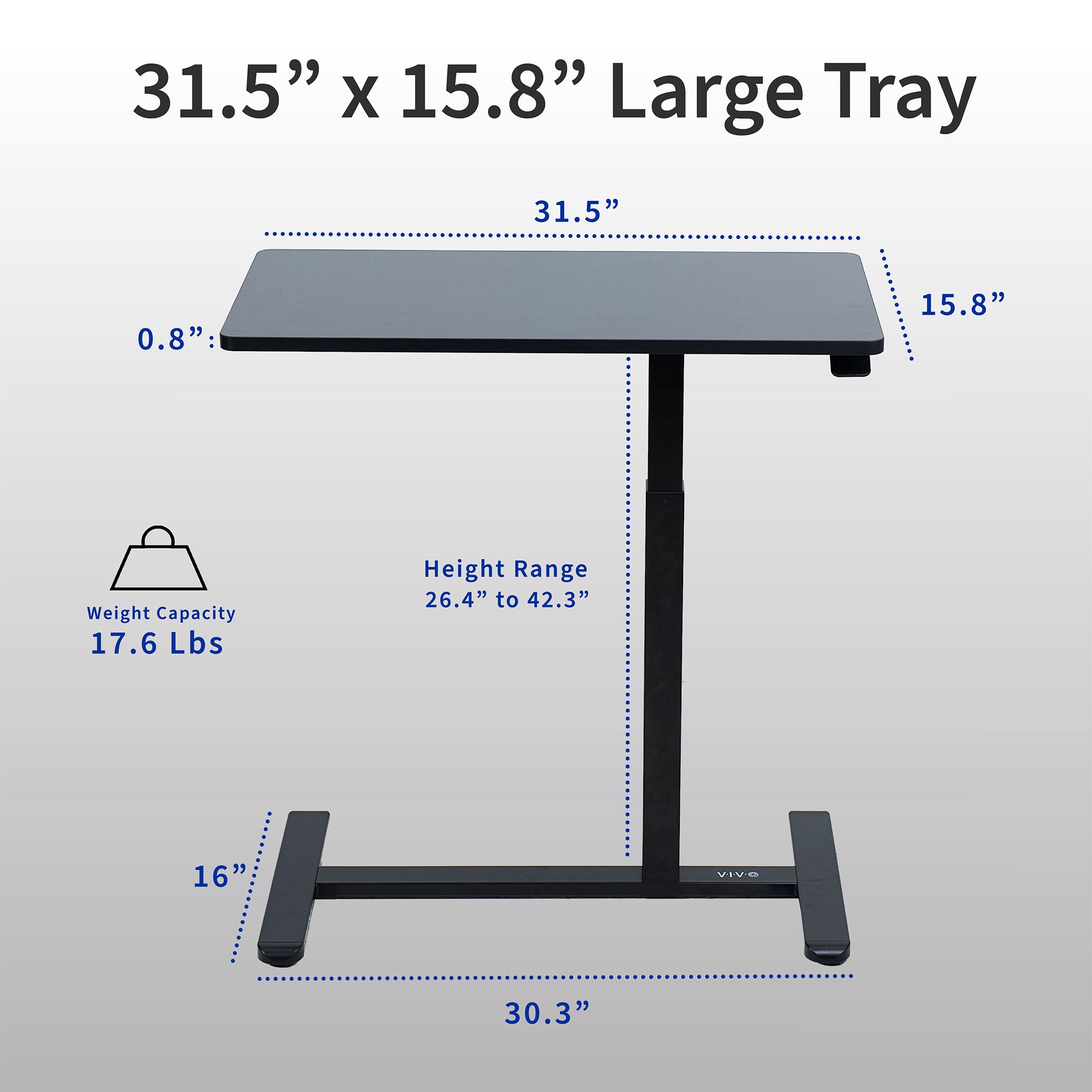 Sturdy steel mobile laptop cart with pneumatic height adjustment.