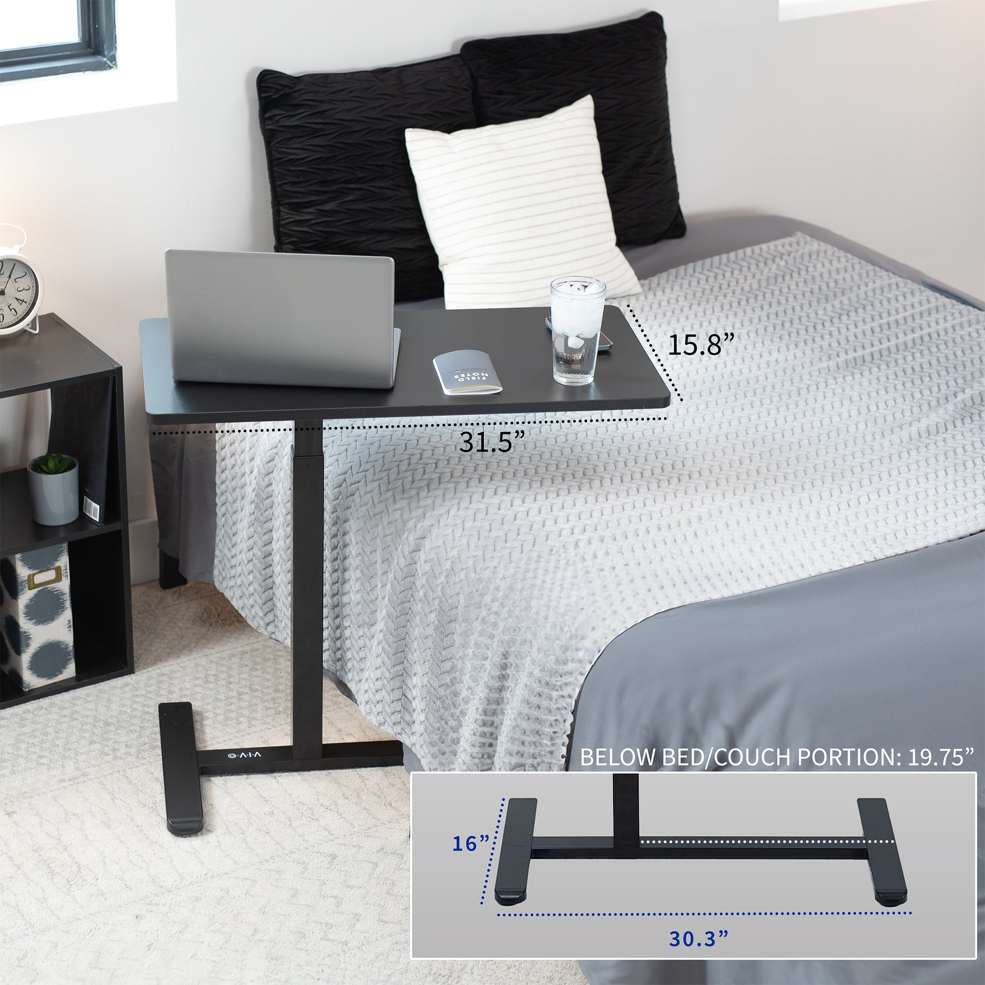 Sturdy steel mobile laptop cart with pneumatic height adjustment.