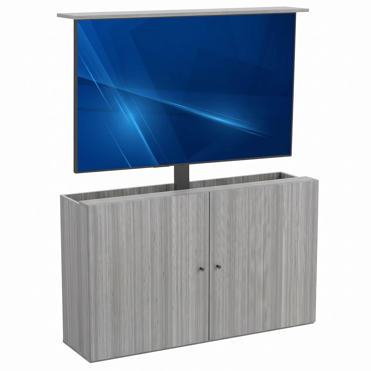 Gray Cabinet with Motorized TV Stand for 32" to 55" Screens