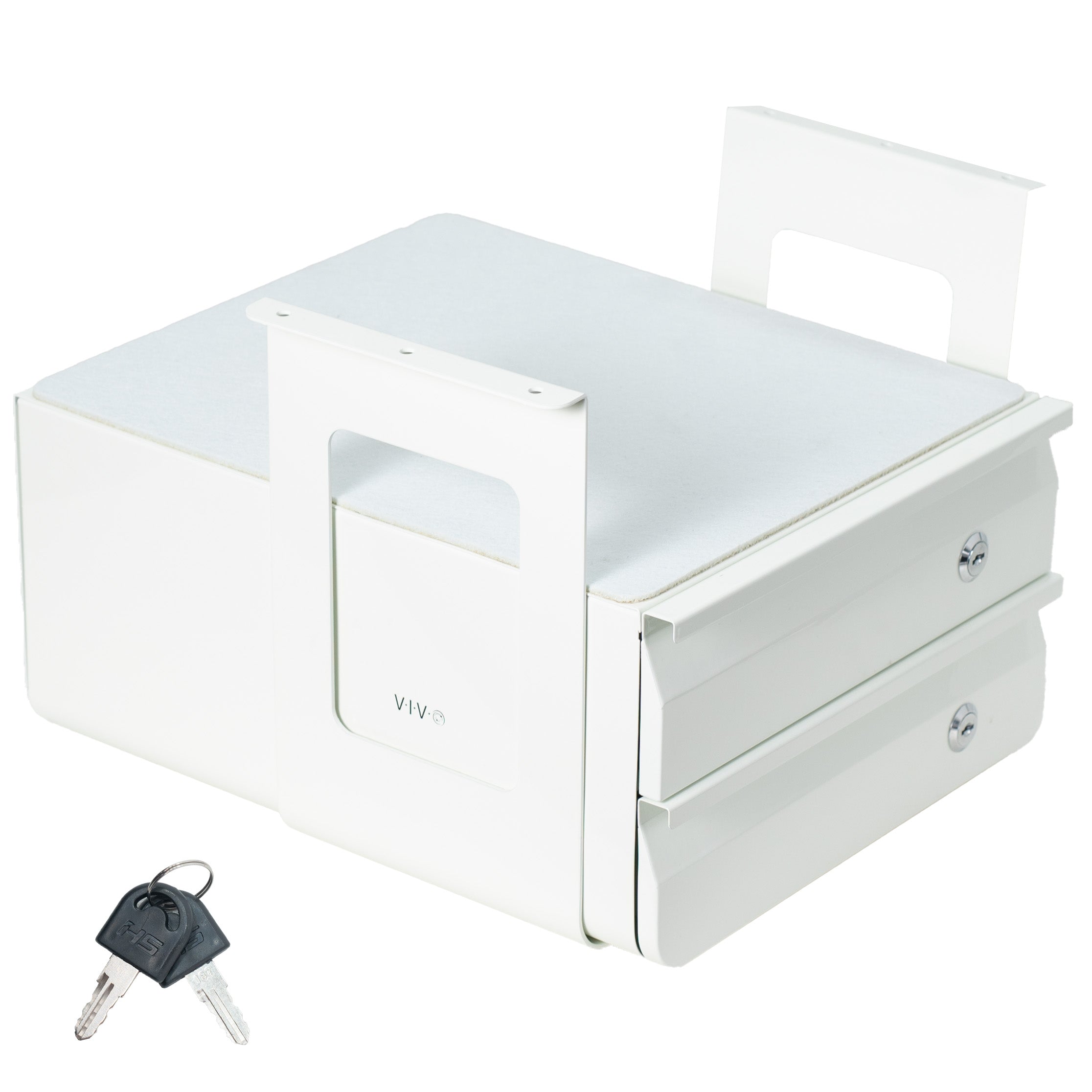 Secure Under Desk Pull-Out Locking Drawer with Keys