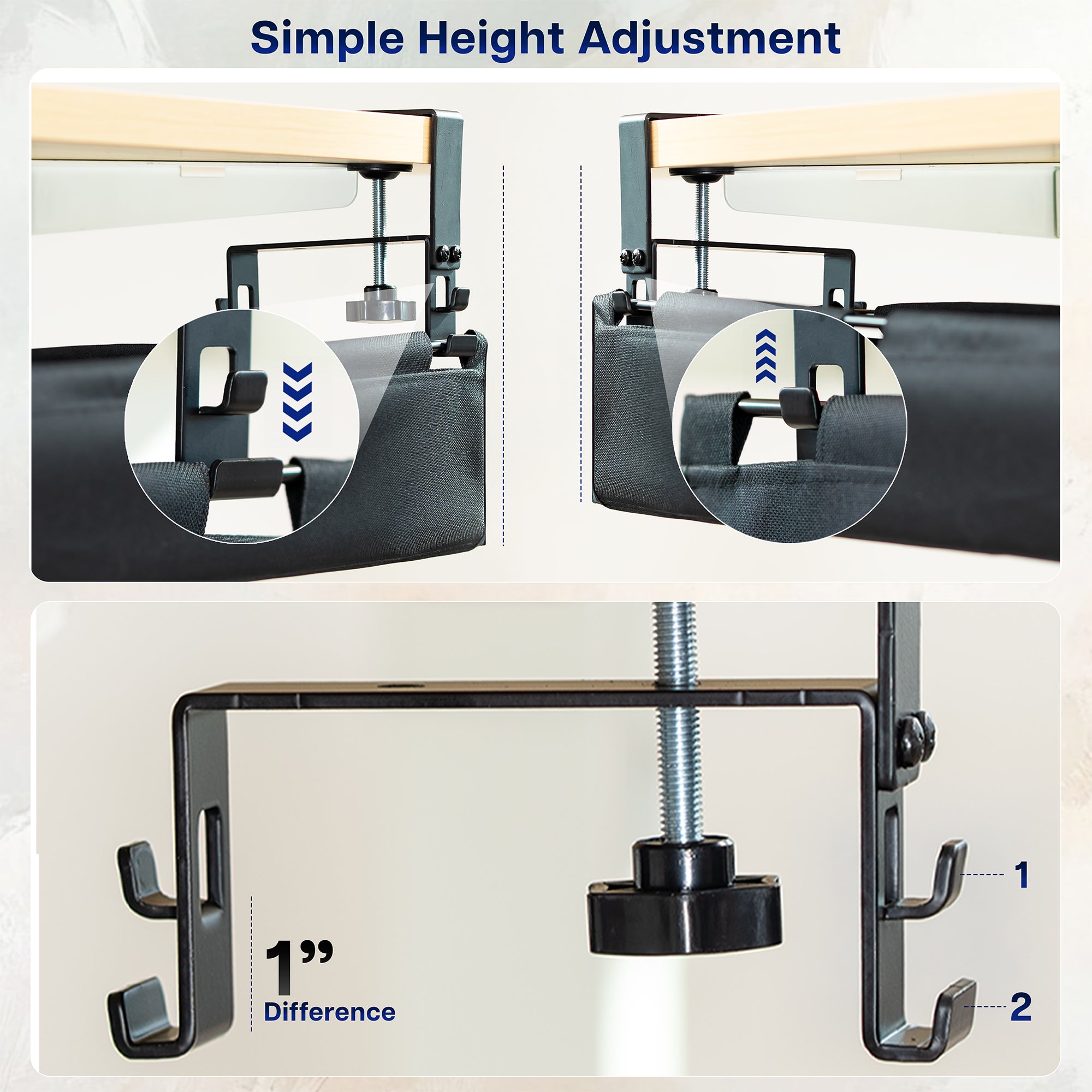 Clamp-on Fabric Cable Management Tray