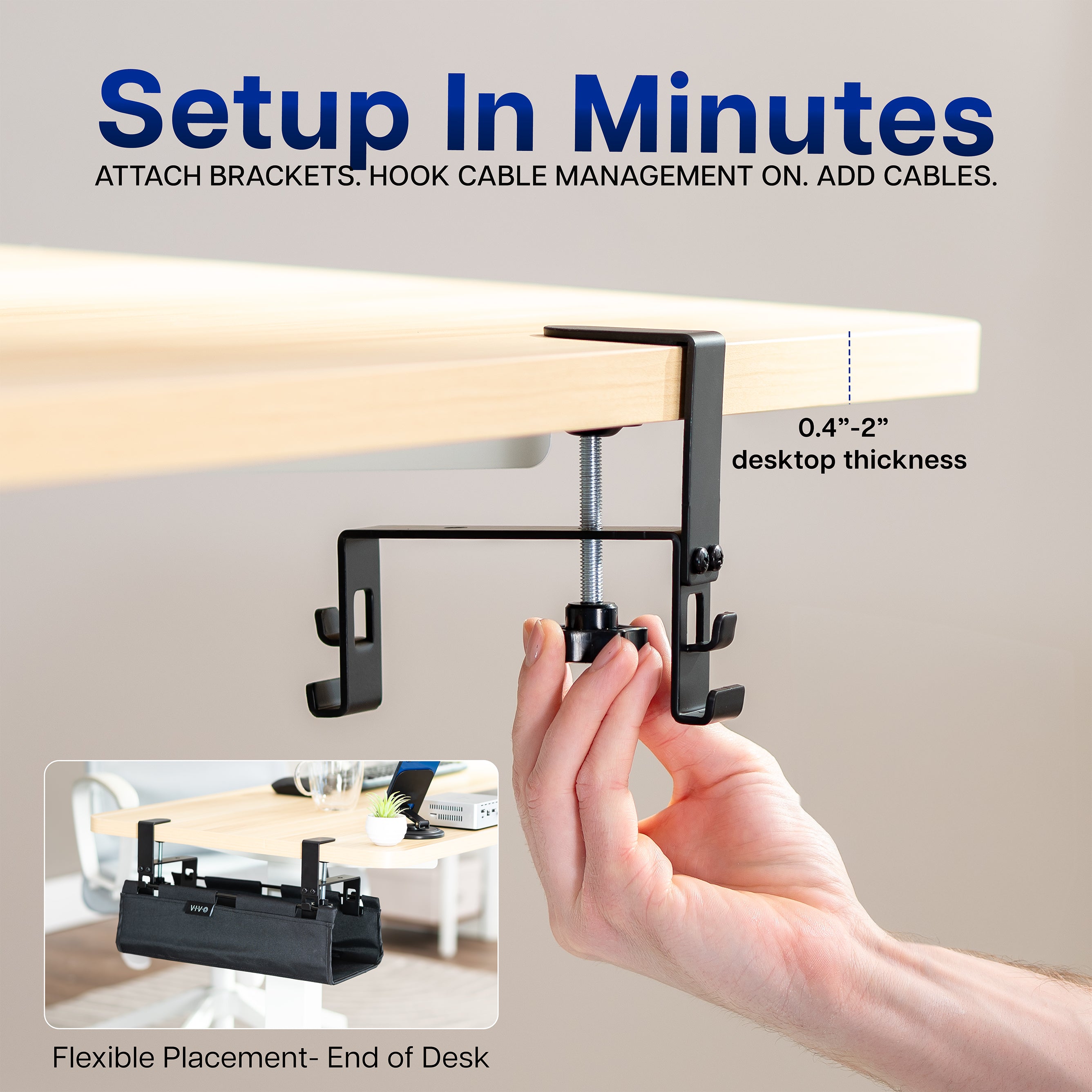 Clamp-on Fabric Cable Management Tray
