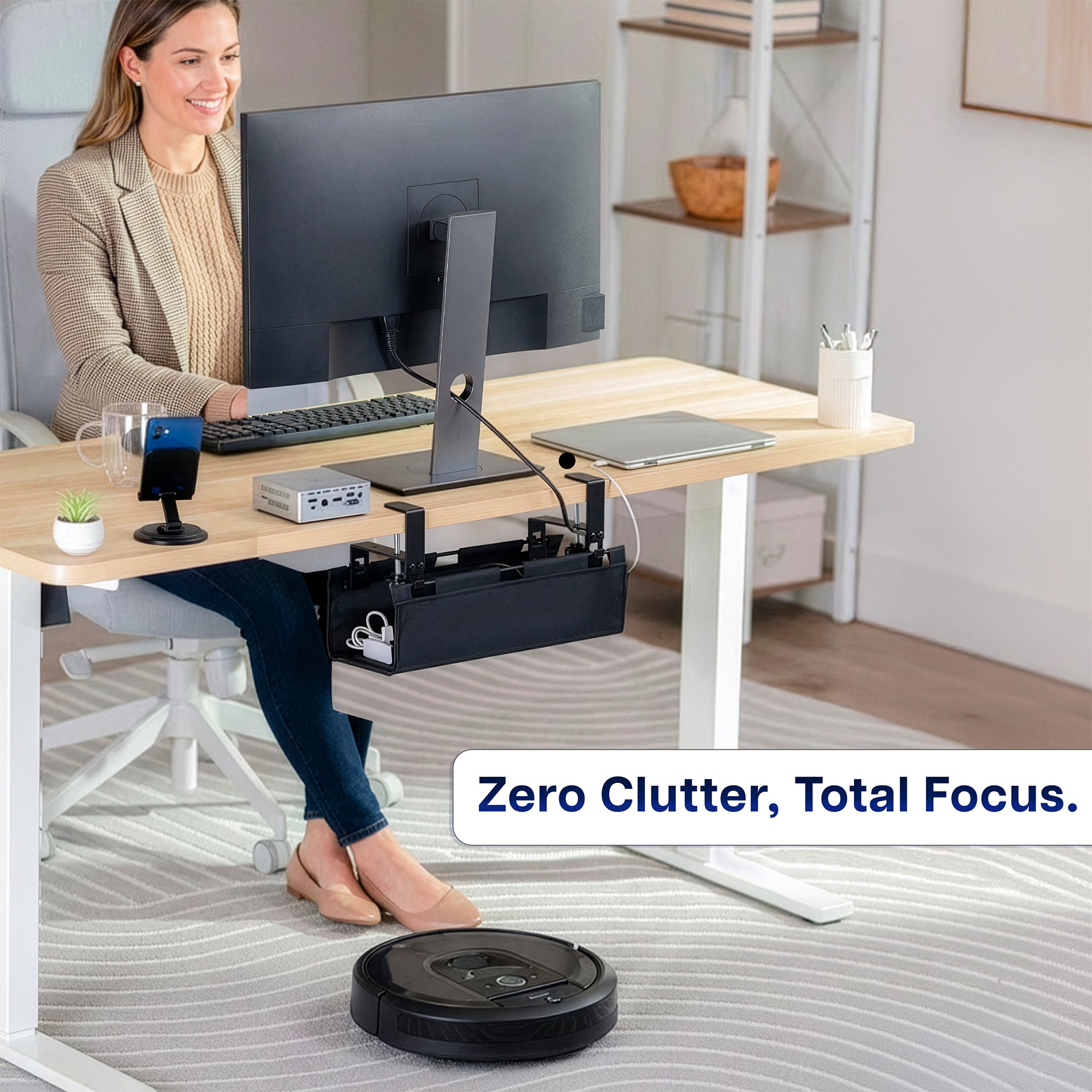 Clamp-on Fabric Cable Management Tray