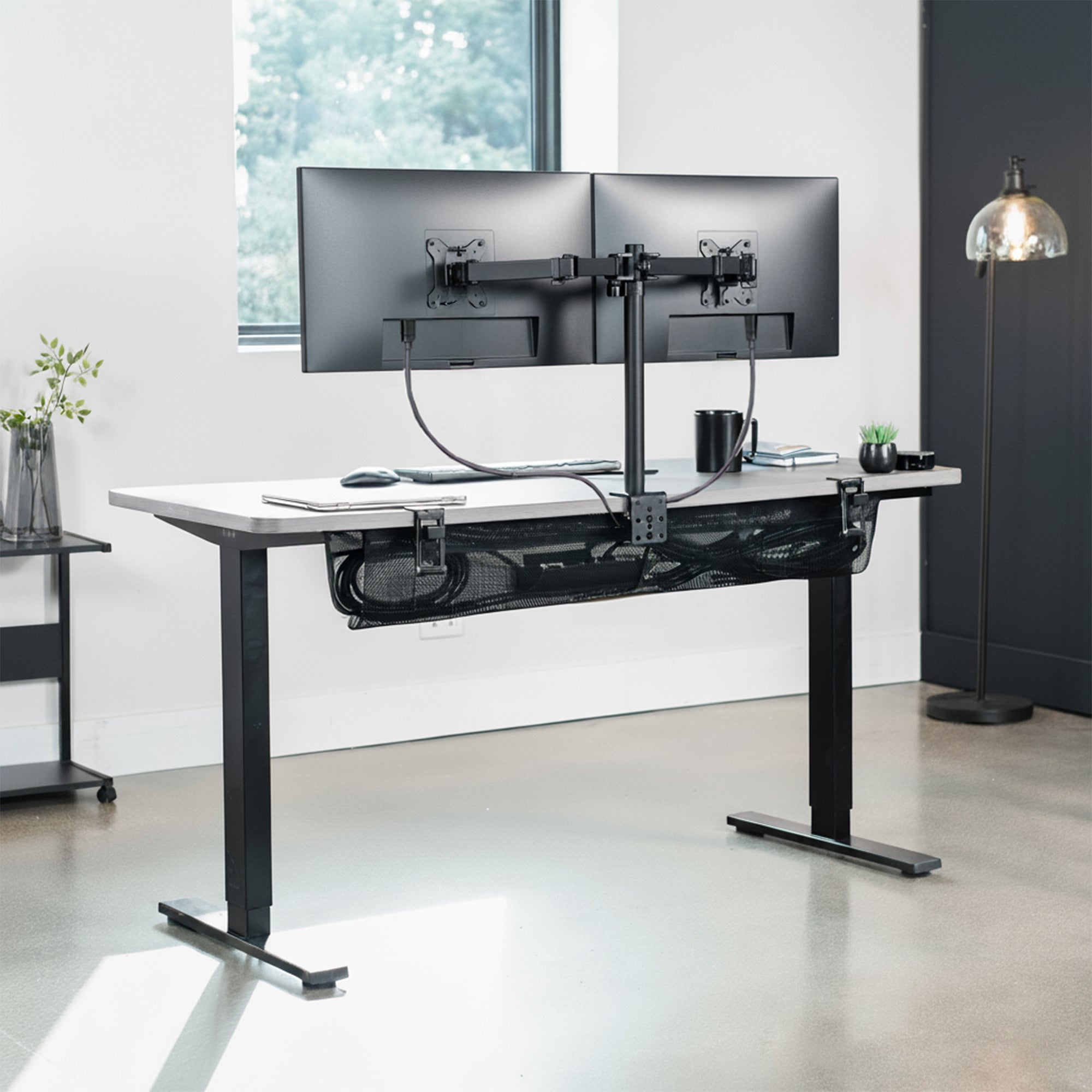 44 Inch Clamp-on Under Desk Cable Net, Workstation Wire Organizer, Cable Management for Home and Office 44 Inch Clamp-on Under Desk Cable Net, Workstation Wire Organizer, Cable Management for Home and Office