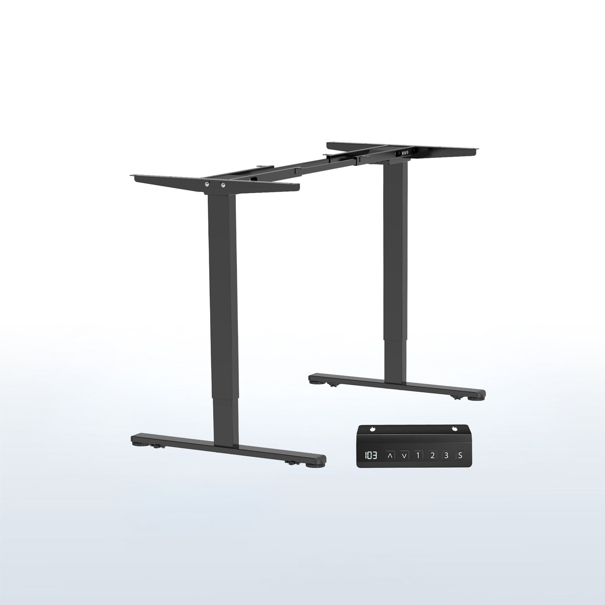 Electric Dual Motor Desk Frame with Locking Casters