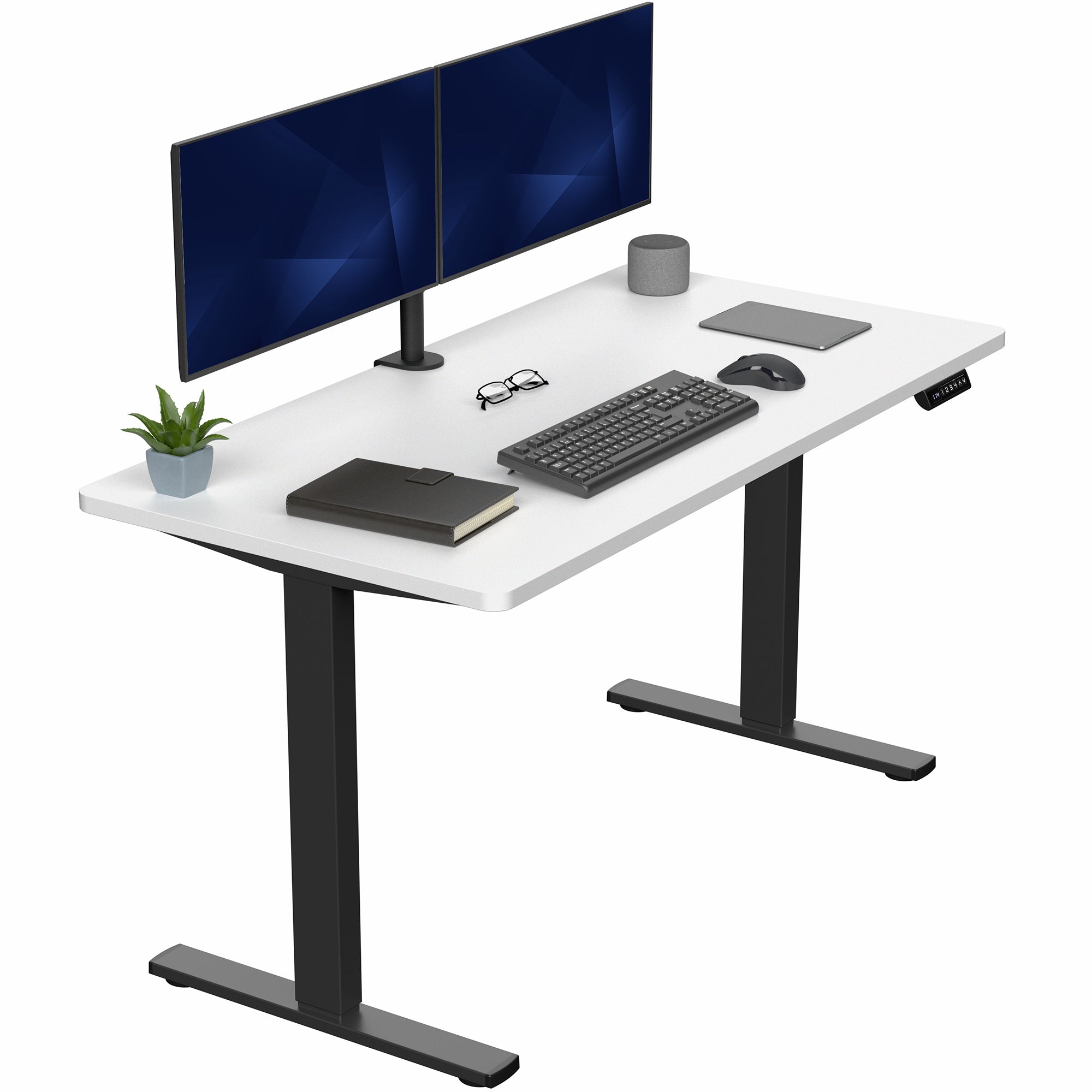 1B Solid Top Series - Single Motor Electric Desk with Push Button Memory Controller