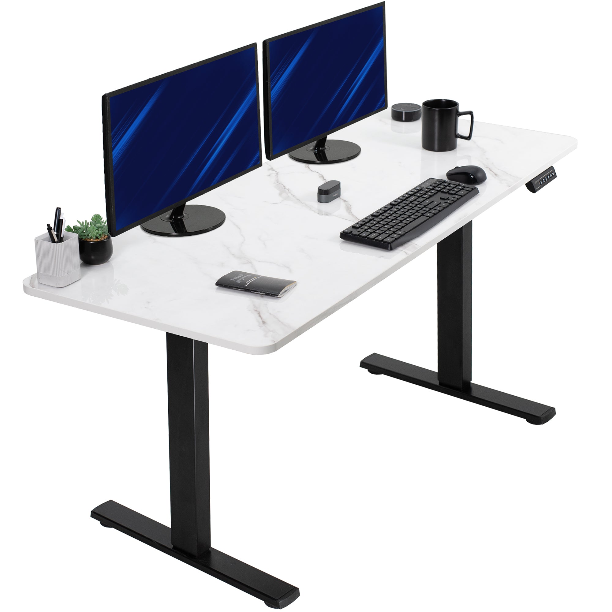 1B Solid Top Series - Single Motor Electric Desk with Push Button Memory Controller