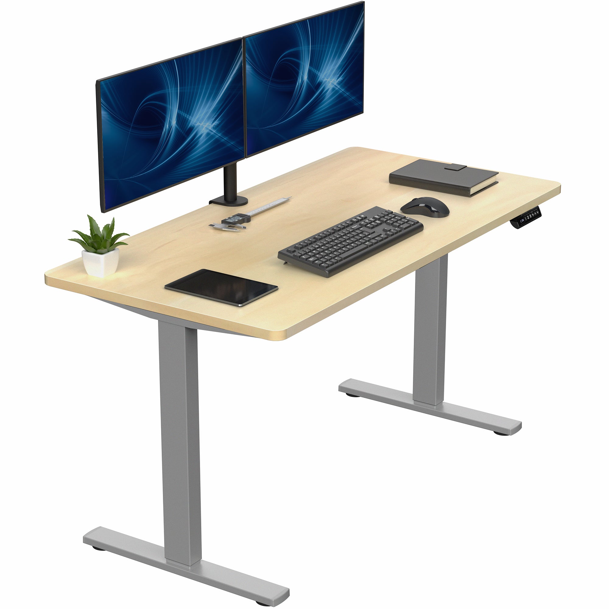 1B Solid Top Series - Single Motor Electric Desk with Push Button Memory Controller
