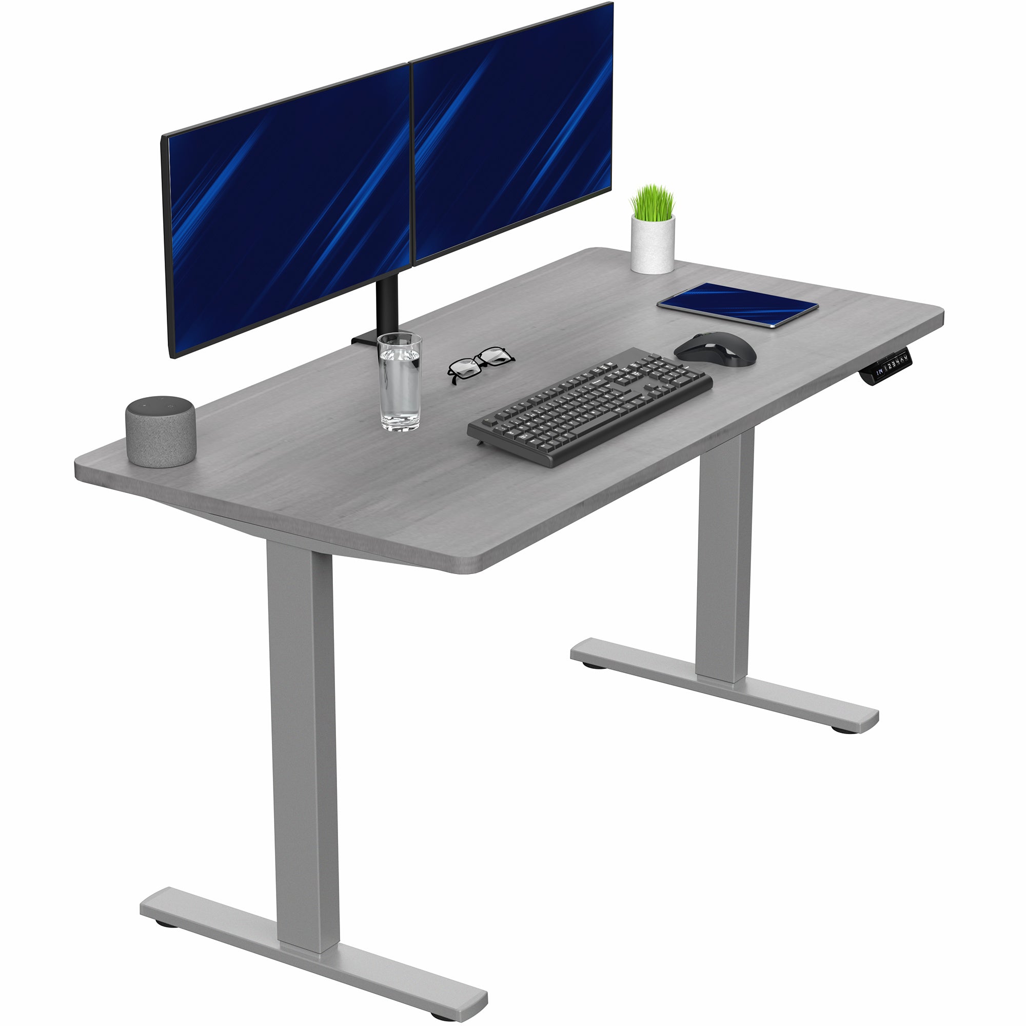 1B Solid Top Series - Single Motor Electric Desk with Push Button Memory Controller