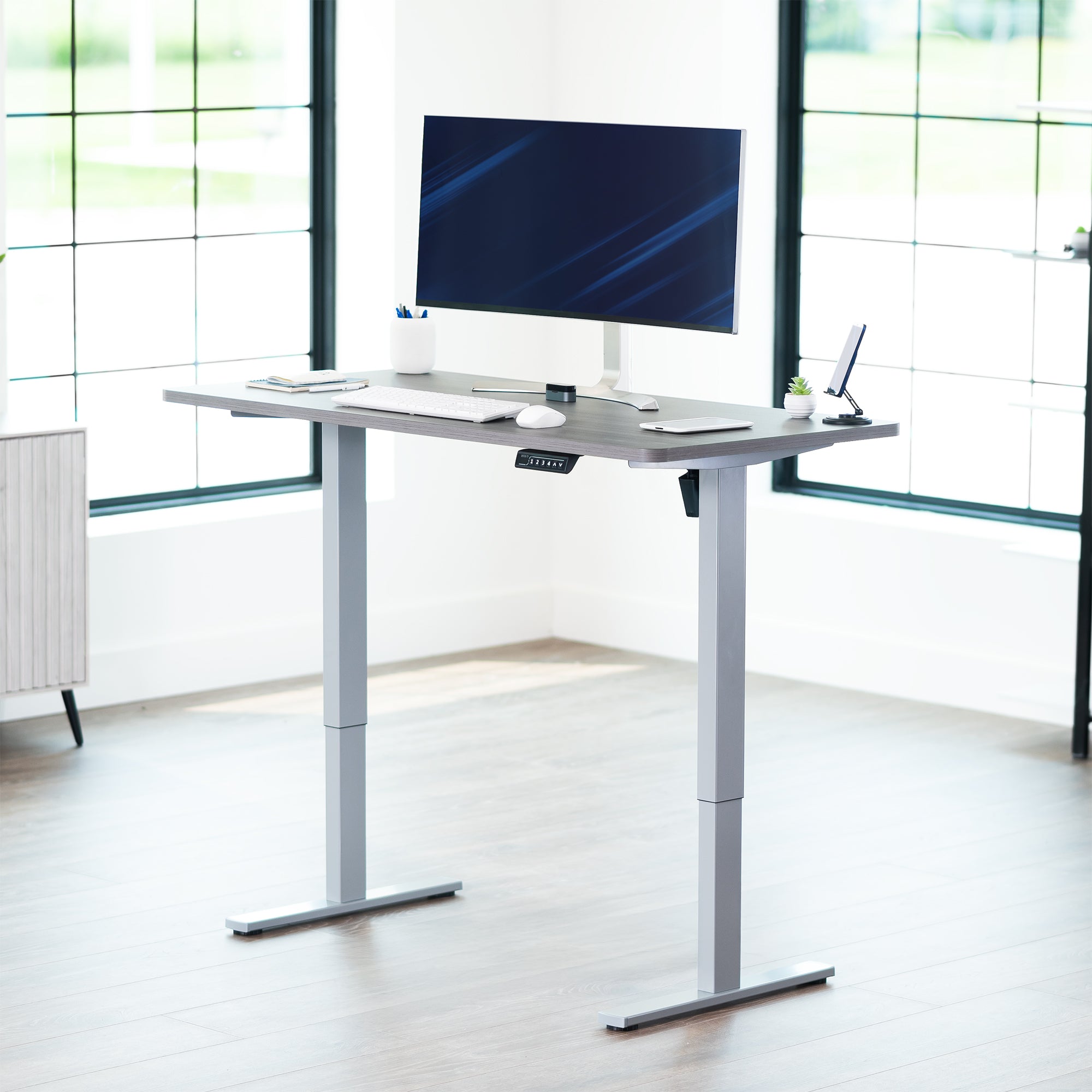 1B Solid Top Series - Single Motor Electric Desk with Push Button Memory Controller