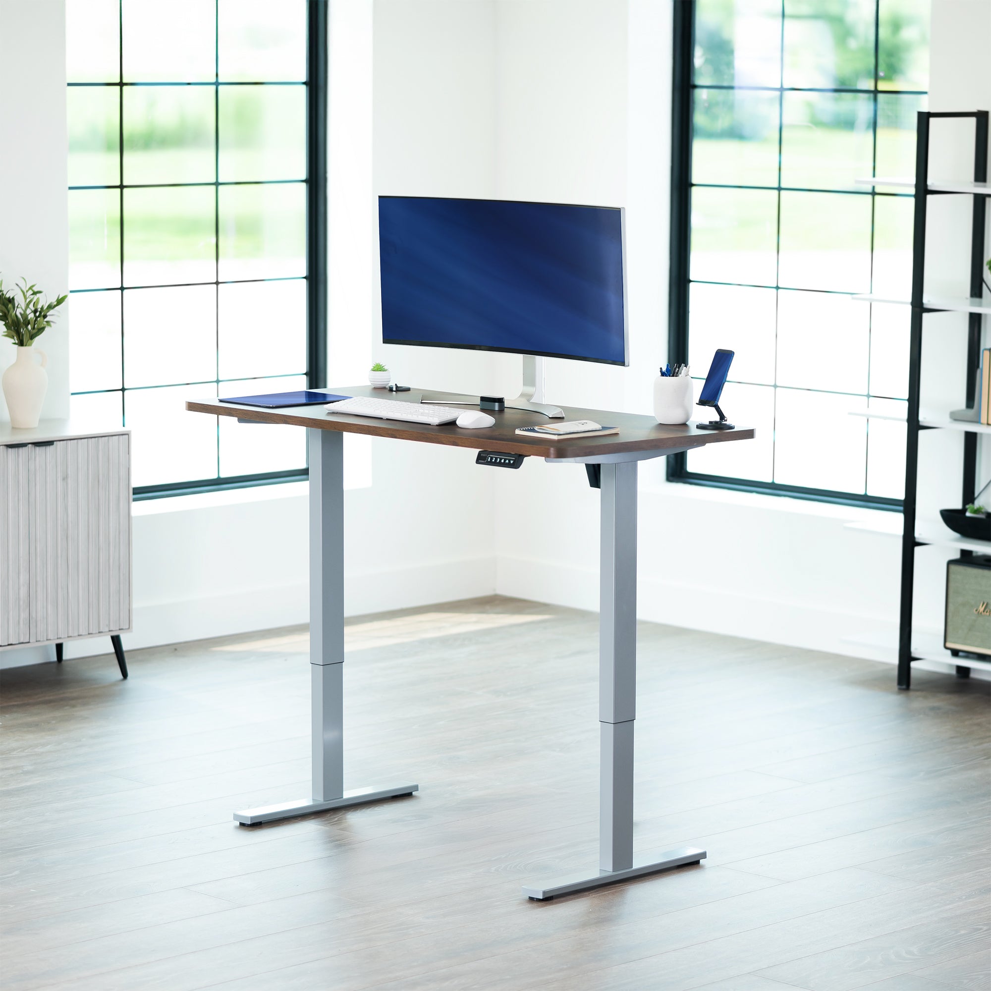 1B Solid Top Series - Single Motor Electric Desk with Push Button Memory Controller