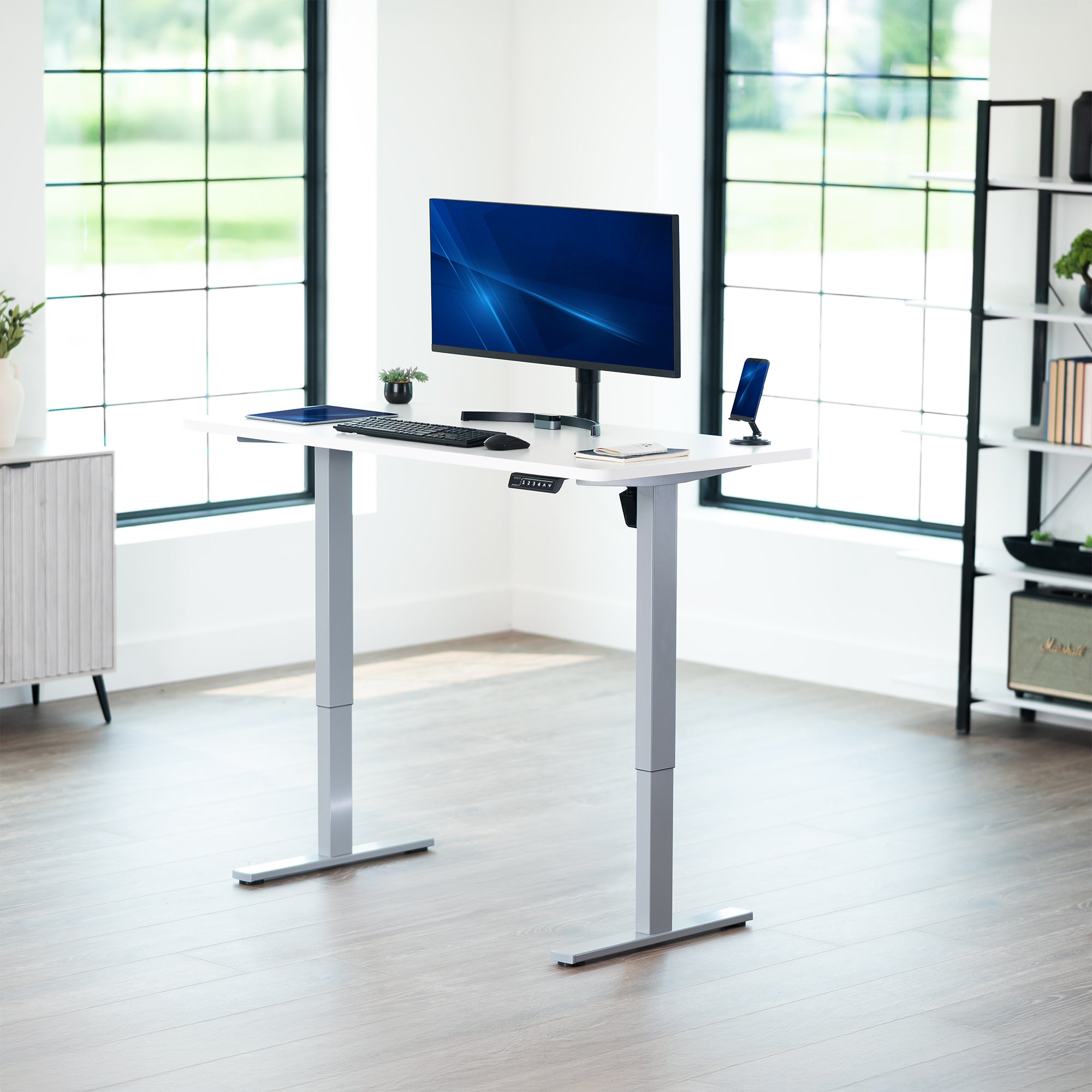 1B Solid Top Series - Single Motor Electric Desk with Push Button Memory Controller