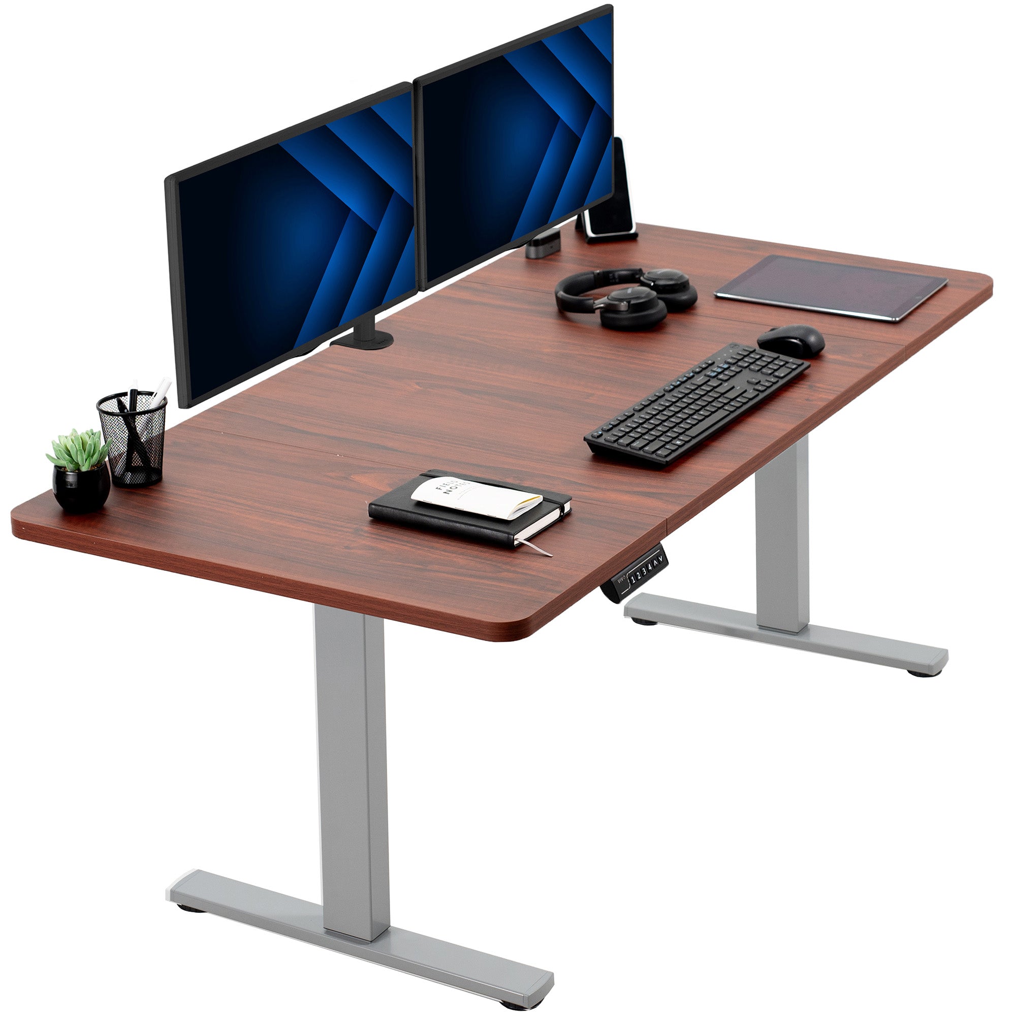 Single Motor Electric Desk with Push Button Memory Controller