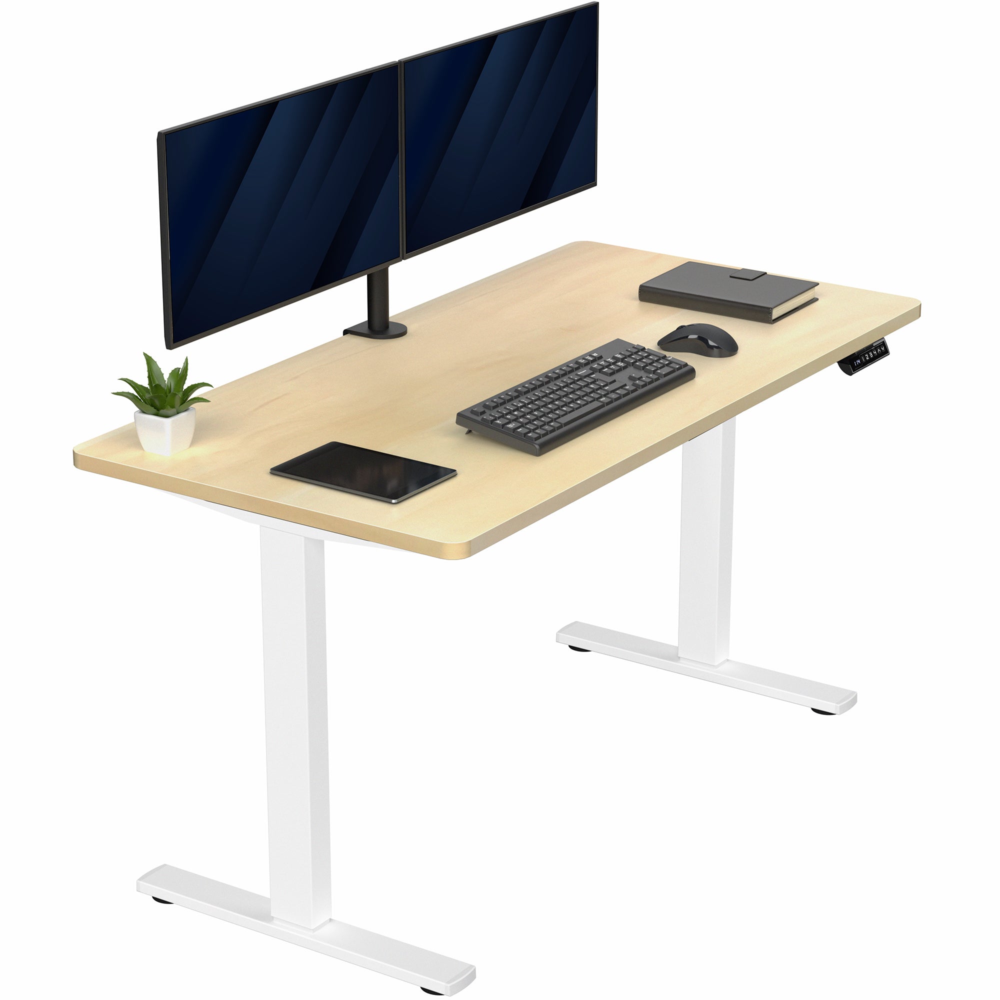 1B Solid Top Series - Single Motor Electric Desk with Push Button Memory Controller