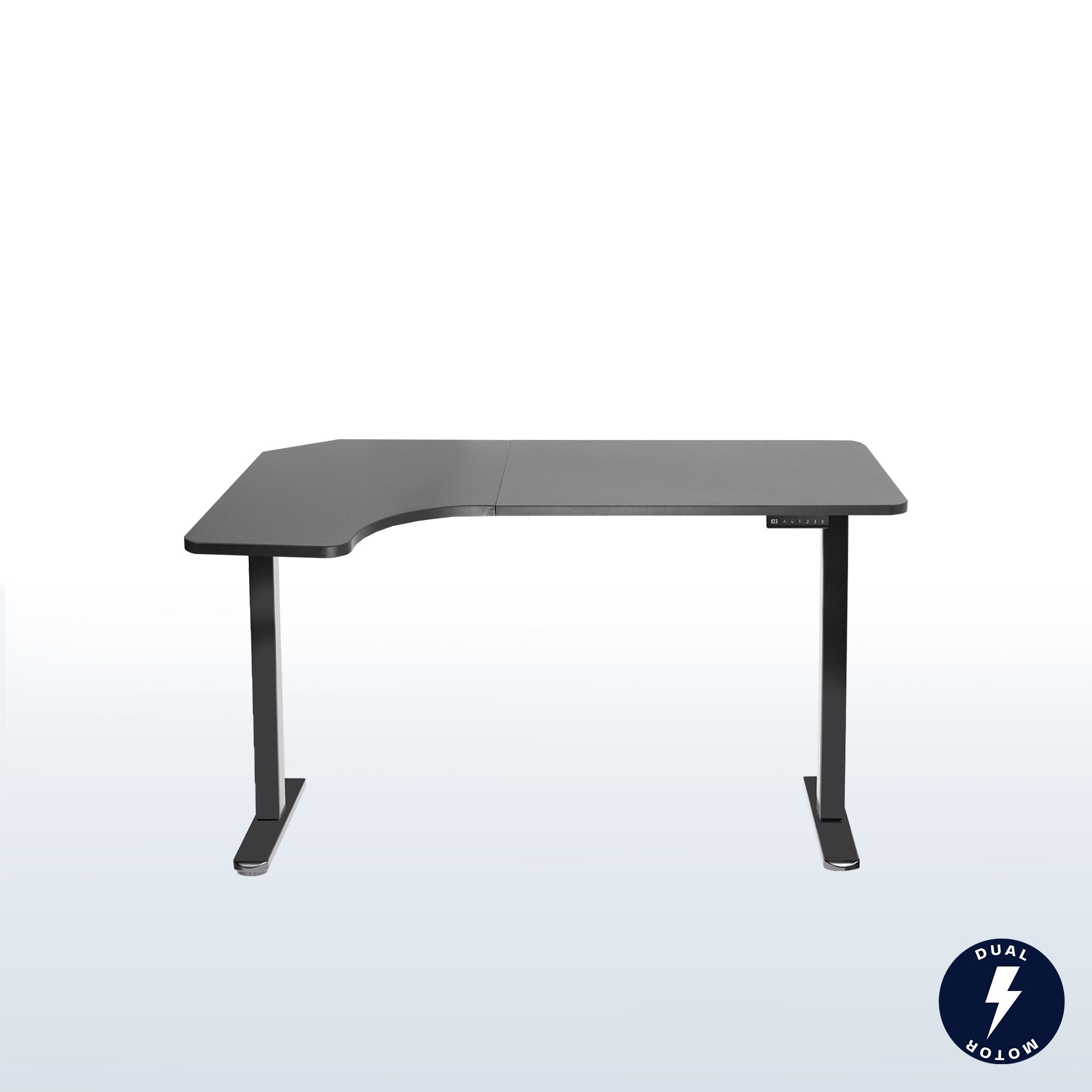 Black Reversible Corner 58" x 35" Dual Motor Electric Desk