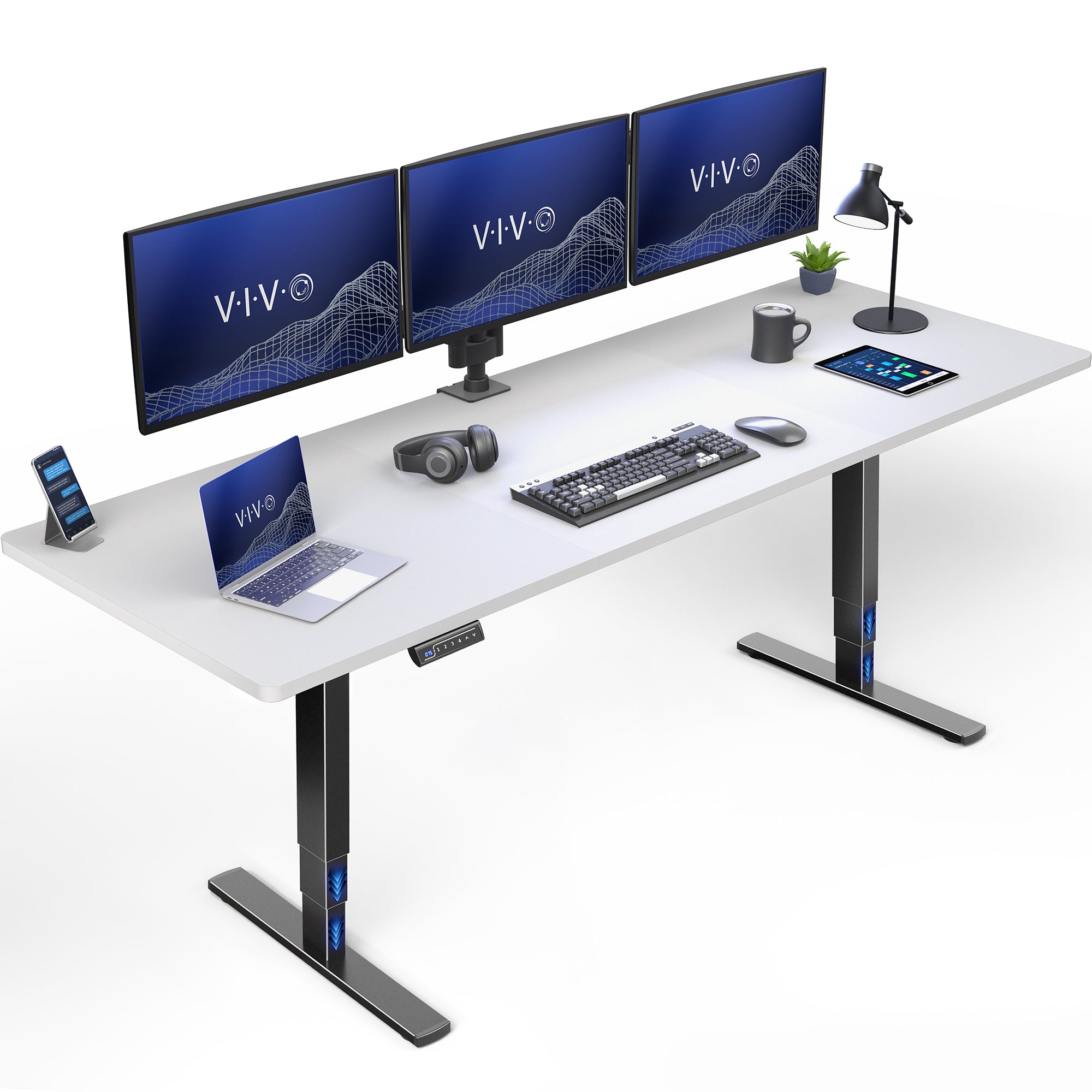 2E Series - 83" x 30" Electric Desk with Touch Screen Memory Controller