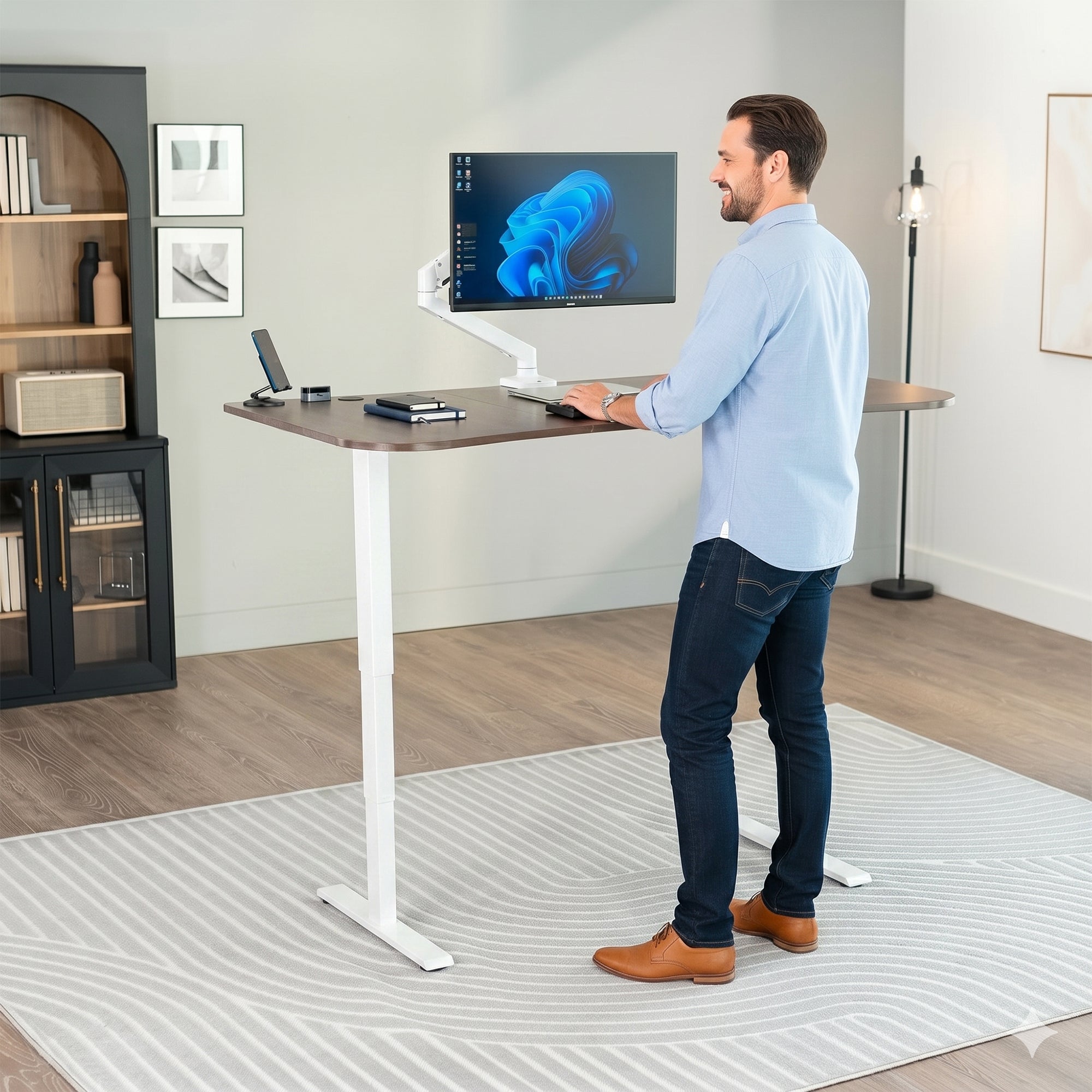 63” x 32” Electric Height Adjustable Stand Up Desk