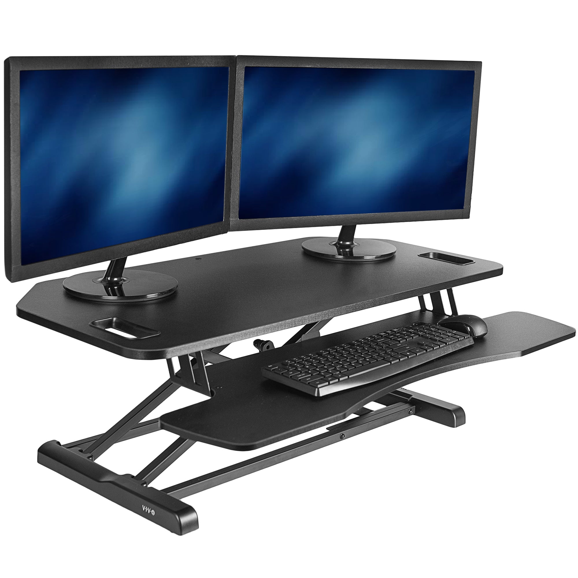 38 Corner Standing Desk Converter – VIVO - desk solutions, screen  mounting, and more
