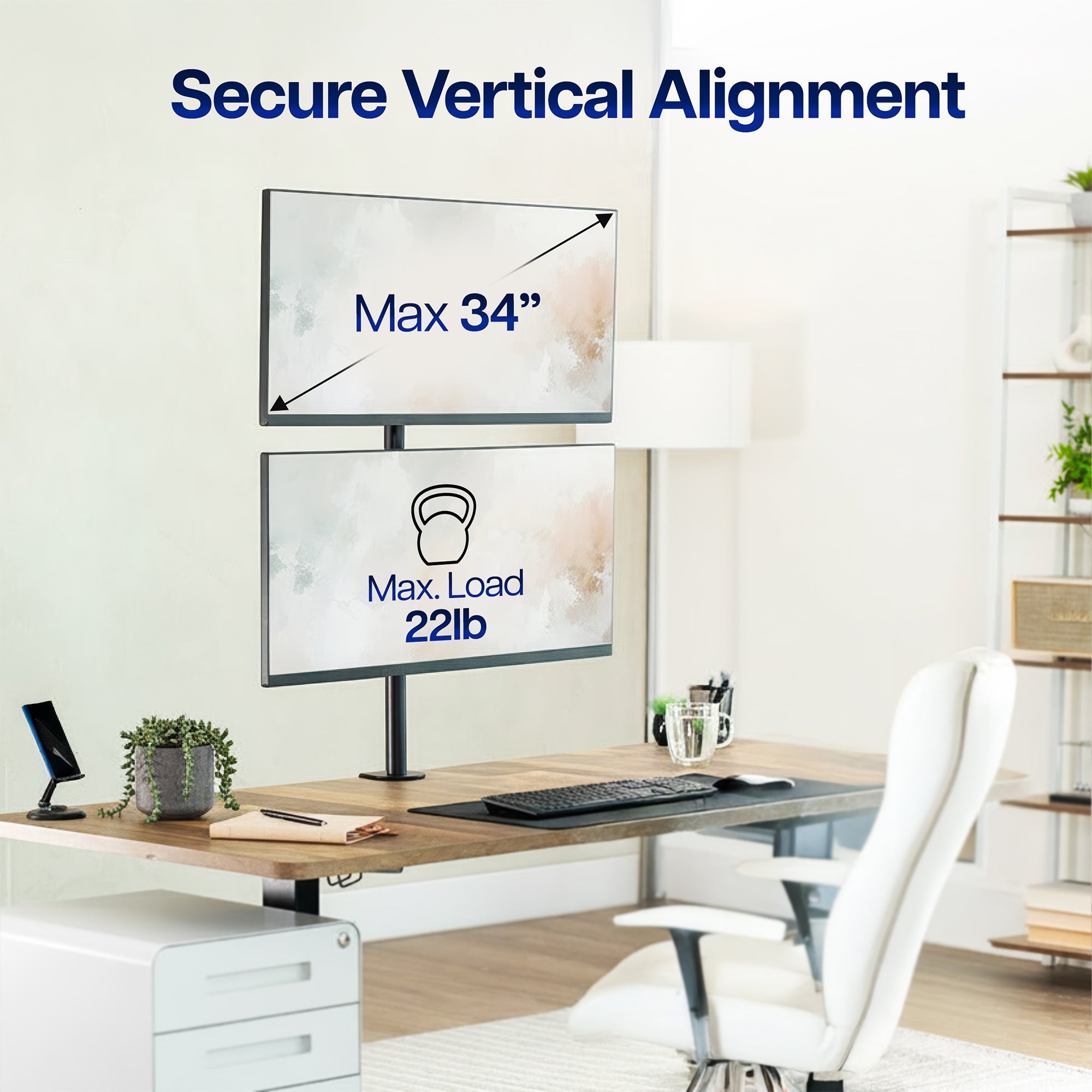 Dual Monitor Desk Mount - Up to 34" Screens