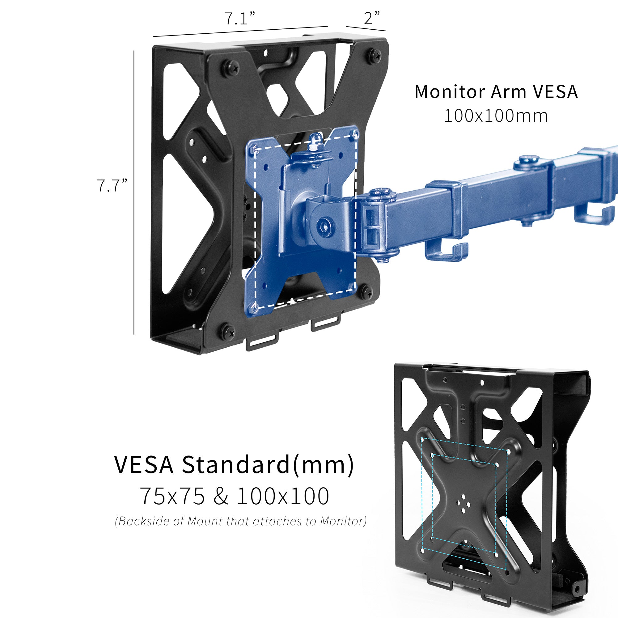 Mount Designed for Dell OptiPlex Micro with dimensions on a white background