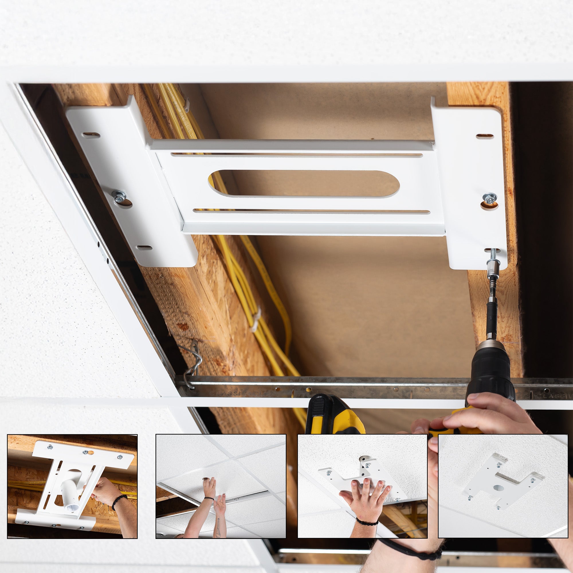 White Drop Ceiling Mount Designed for MOUNT-E-FD55W / MOUNT-E-FD70W