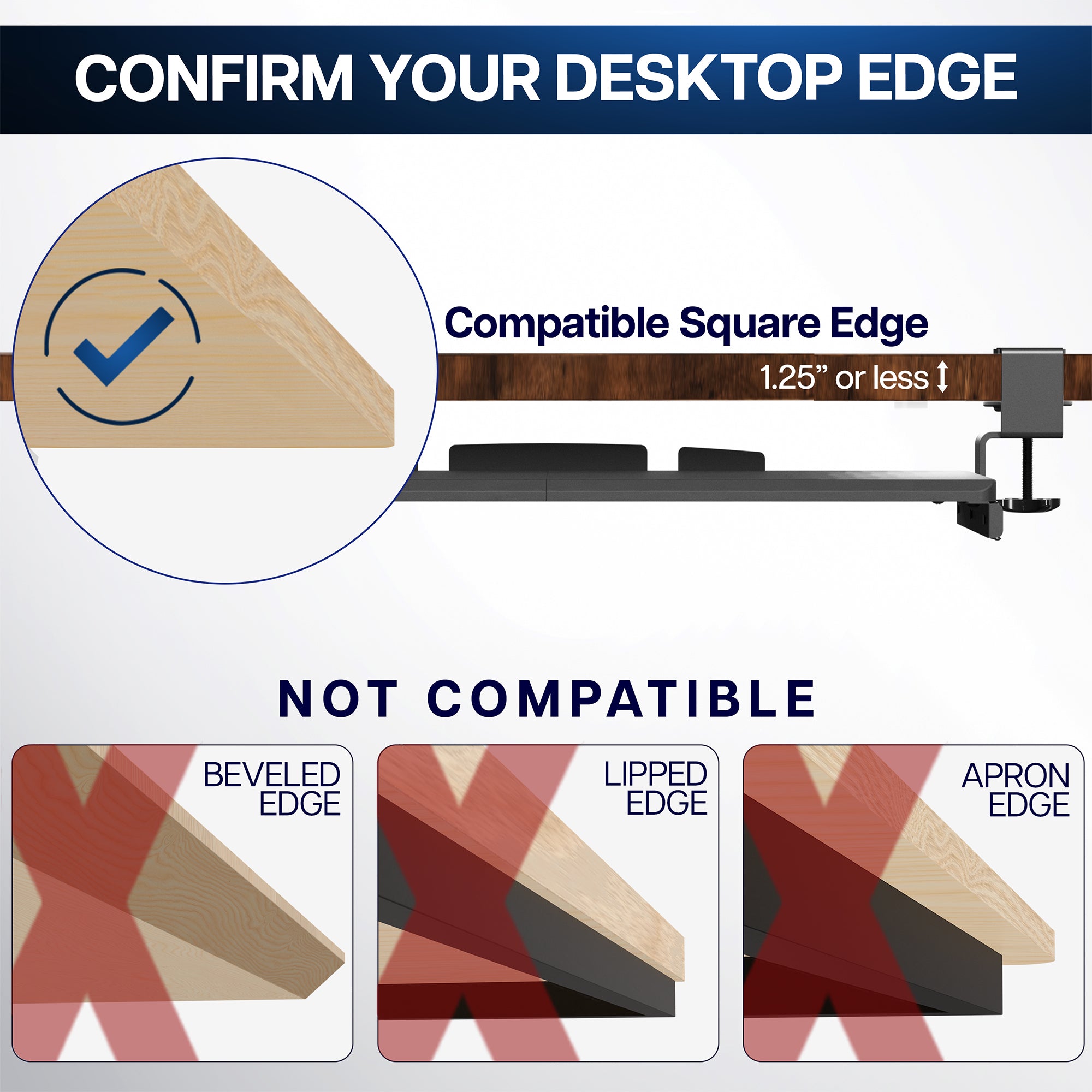 Under desk solid steel sliding keyboard tray.