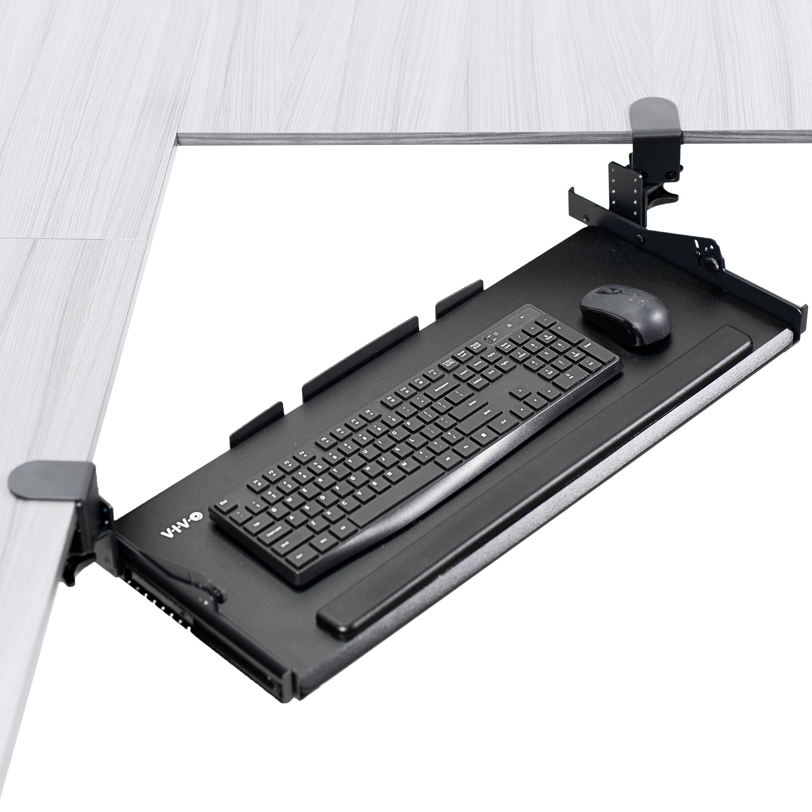 Black Clamp-on Height Adjustable Tilting Keyboard Tray – VIVO 