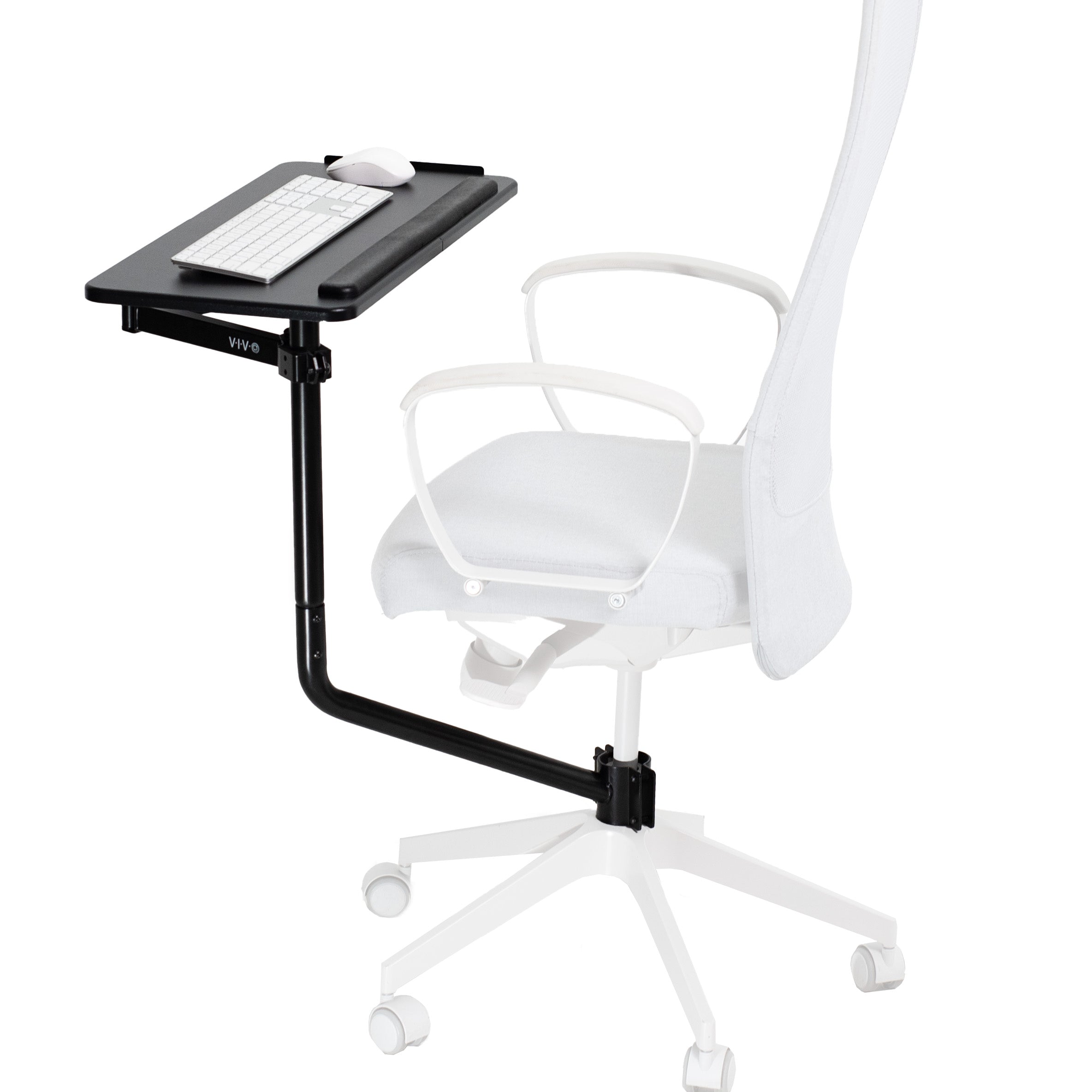 Black Office Chair Mounted Keyboard Tray