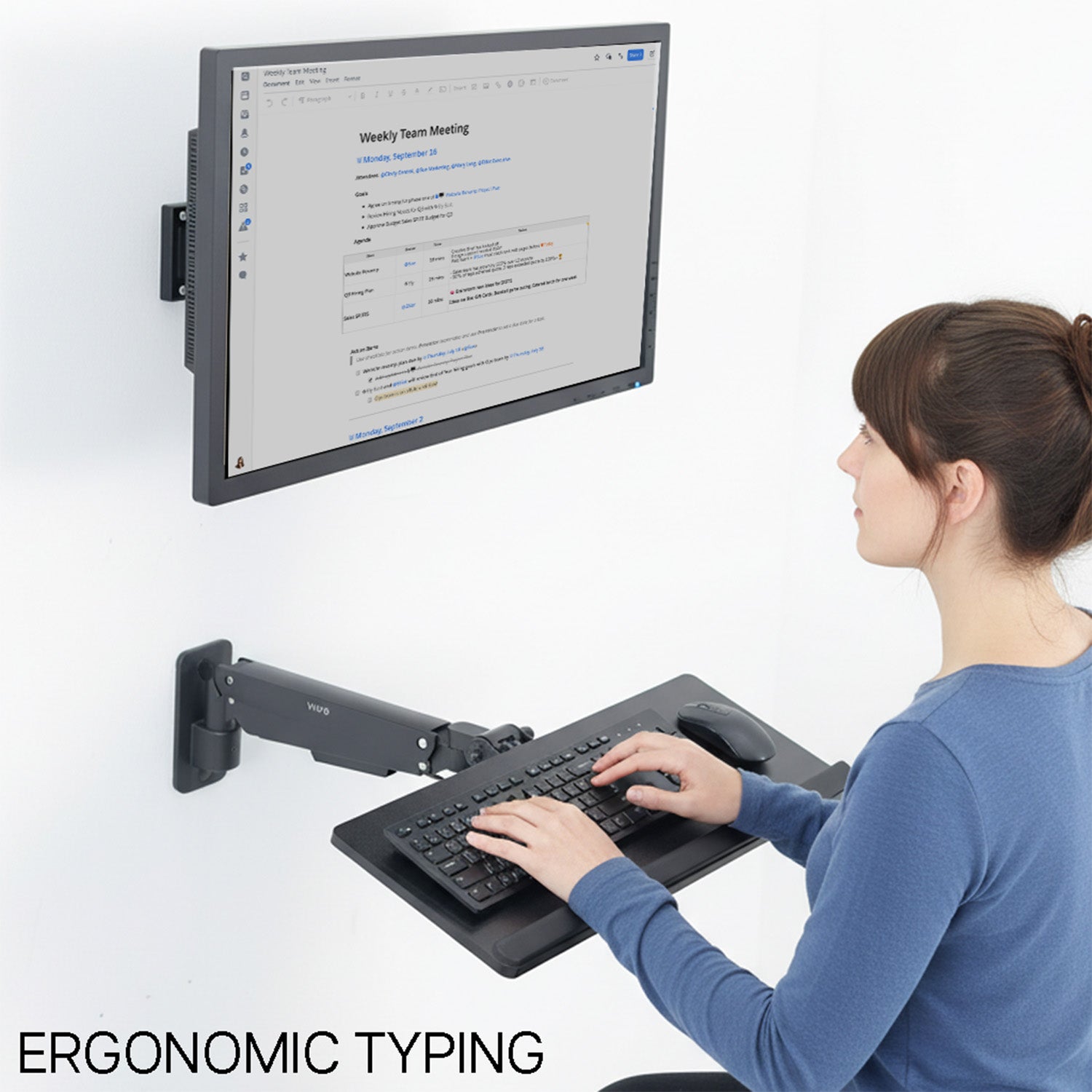 Pneumatic Wall Mounted Keyboard Tray