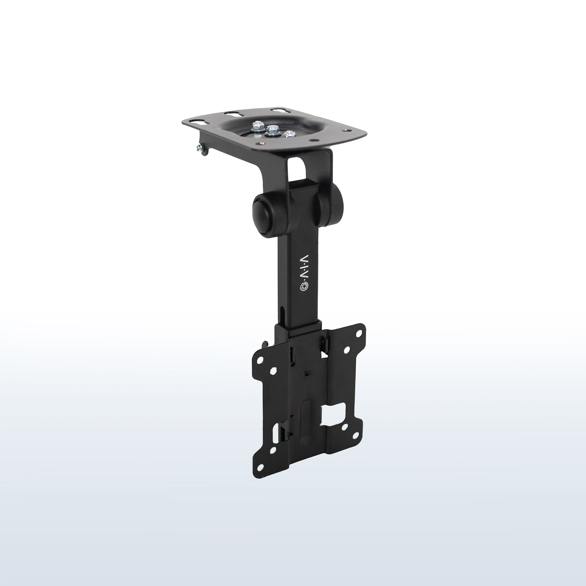 Sturdy flip-down ceiling mount for TVs and monitors.