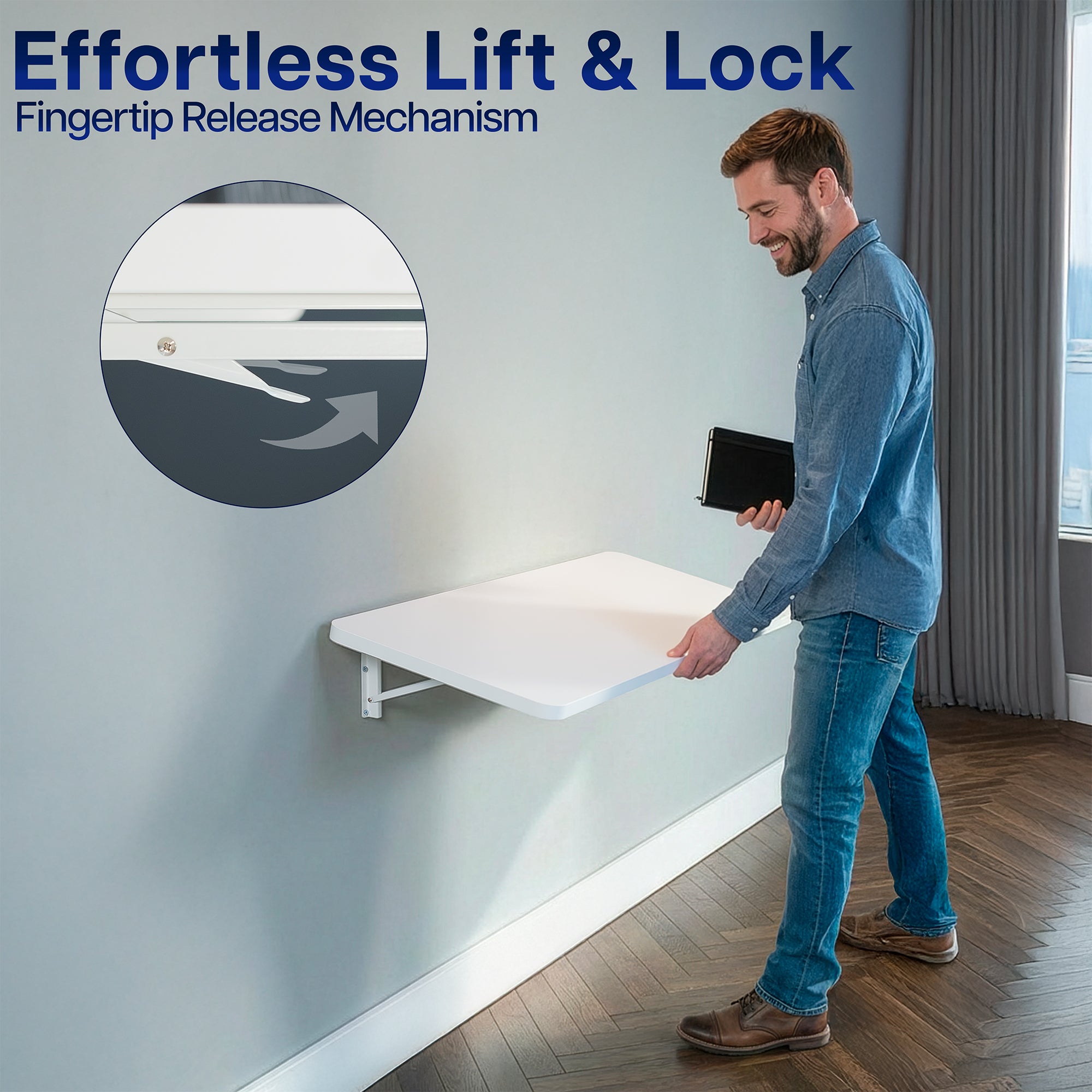 Wall Mounted 43" x 18" Folding Workbench