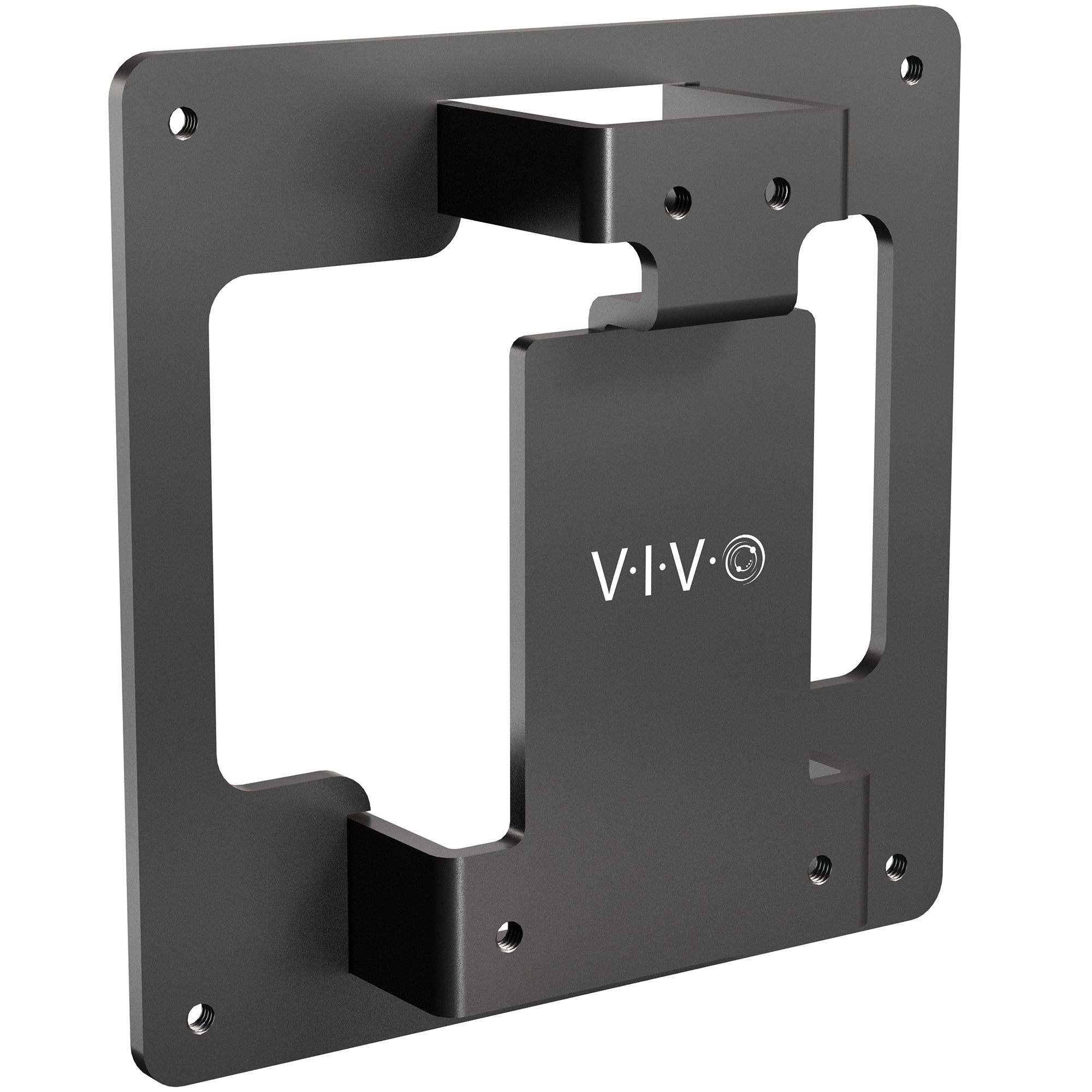 A black VESA adapter designed for a Samsung OLED G9 monitor.