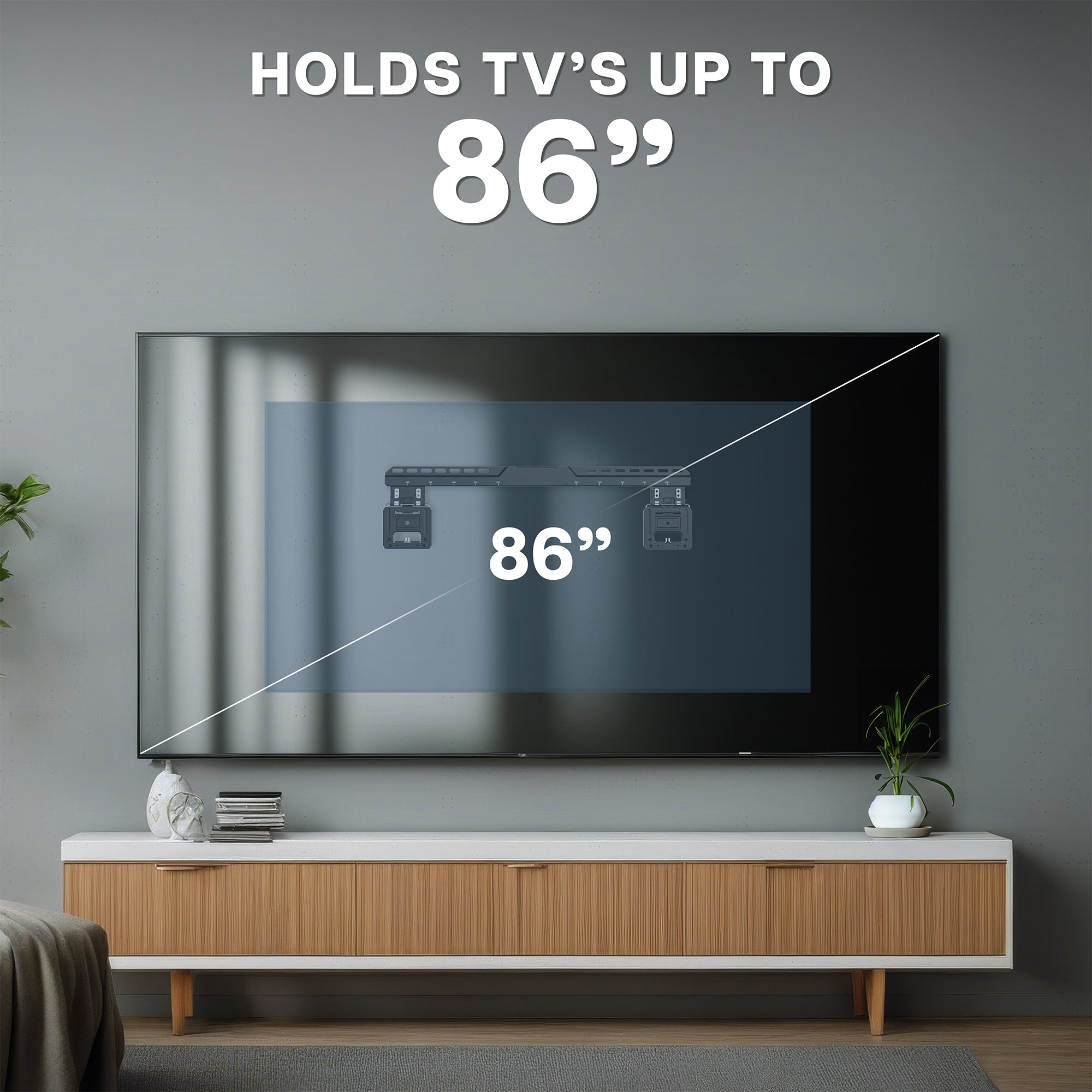 Micro gap ultra low profile slim TV wall mount with adjustable VESA brackets, easy cable access, protective padding, and a simple installation process.