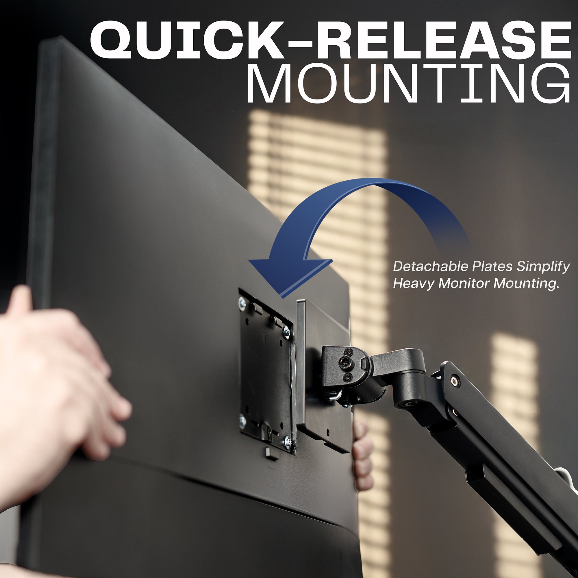 Pneumatic Arm Quad Ultrawide Monitor Wall Mount - Up to 49" Screens