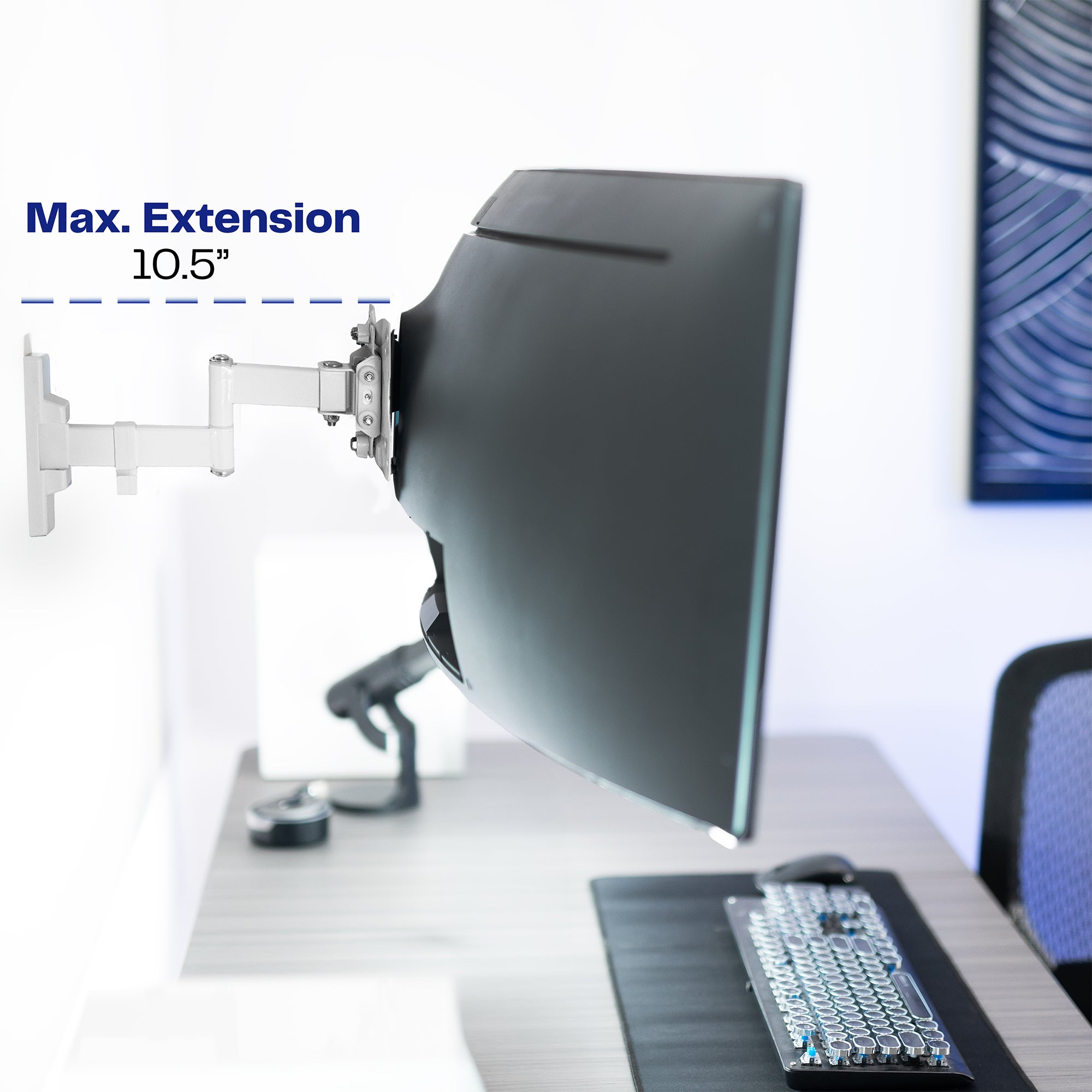 Full Motion Ultrawide Monitor Wall Mount for Screens up to 49"