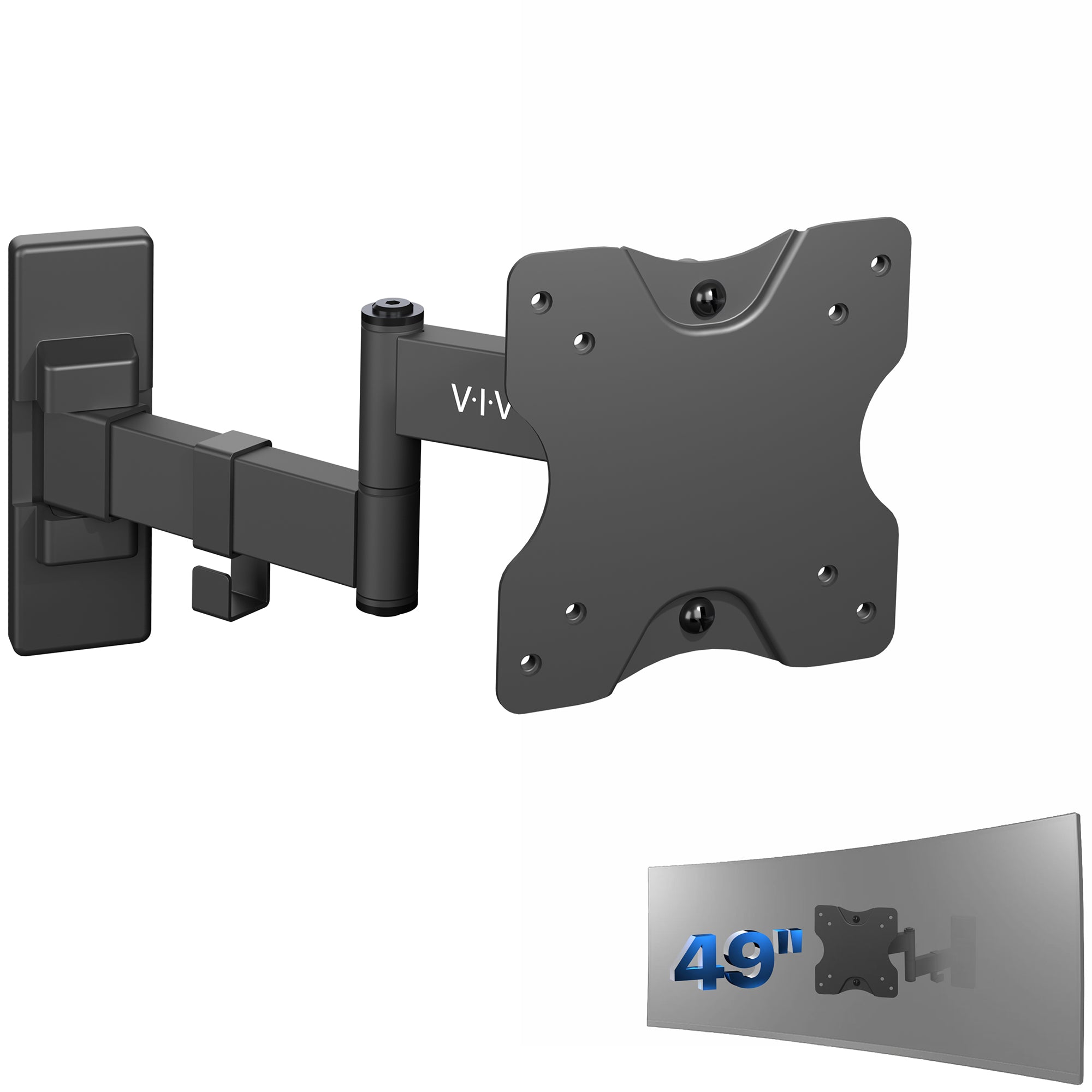 Full Motion Ultrawide Monitor Wall Mount for Screens up to 49"