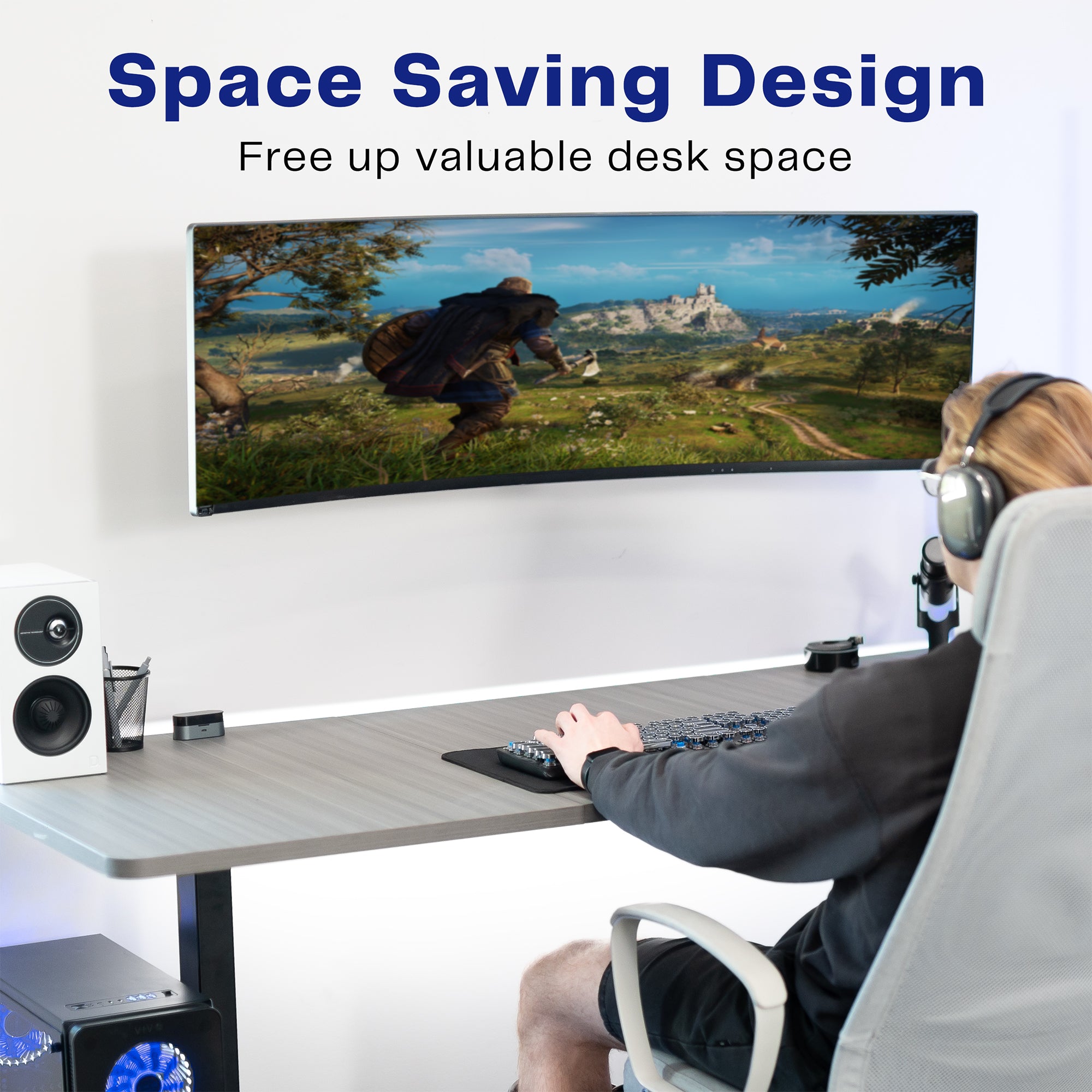 Full Motion Ultrawide Monitor Wall Mount for Screens up to 49"