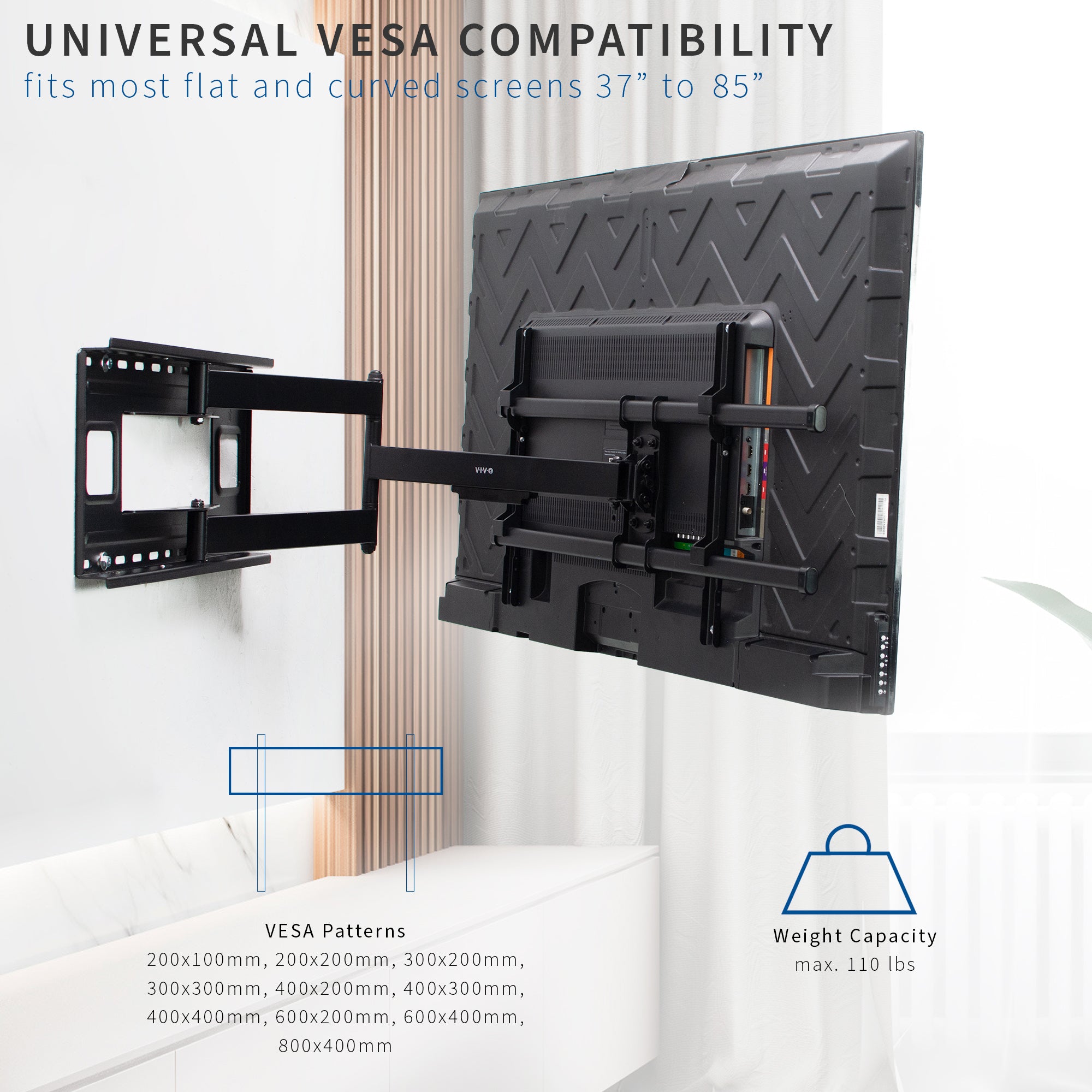 Long Arm TV Wall Mount - 37" to 85" Screens