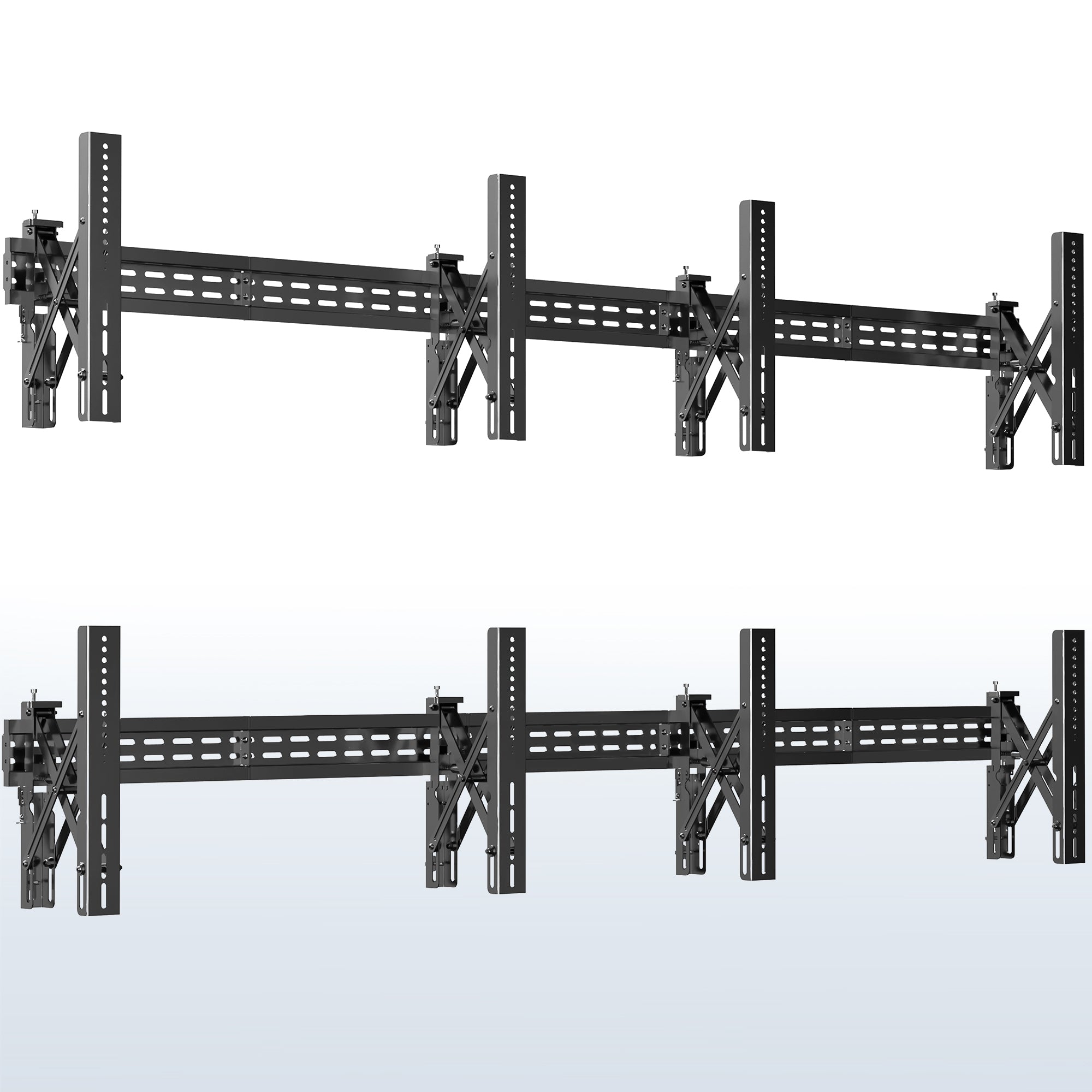 VIVO 2x2 Pop-Out Video Wall Mount for a large 4-TV display in a home or professional setting.