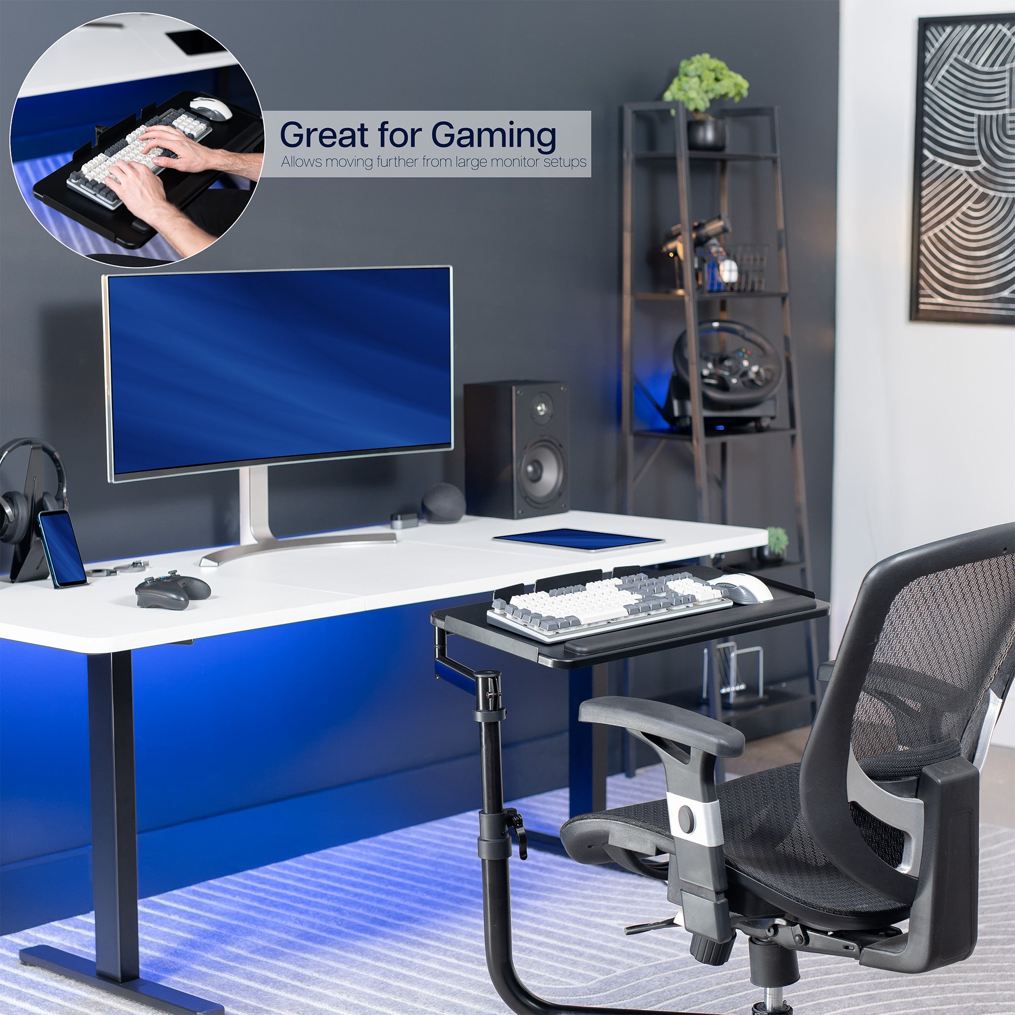 Office Chair Mounted Premium Keyboard Tray