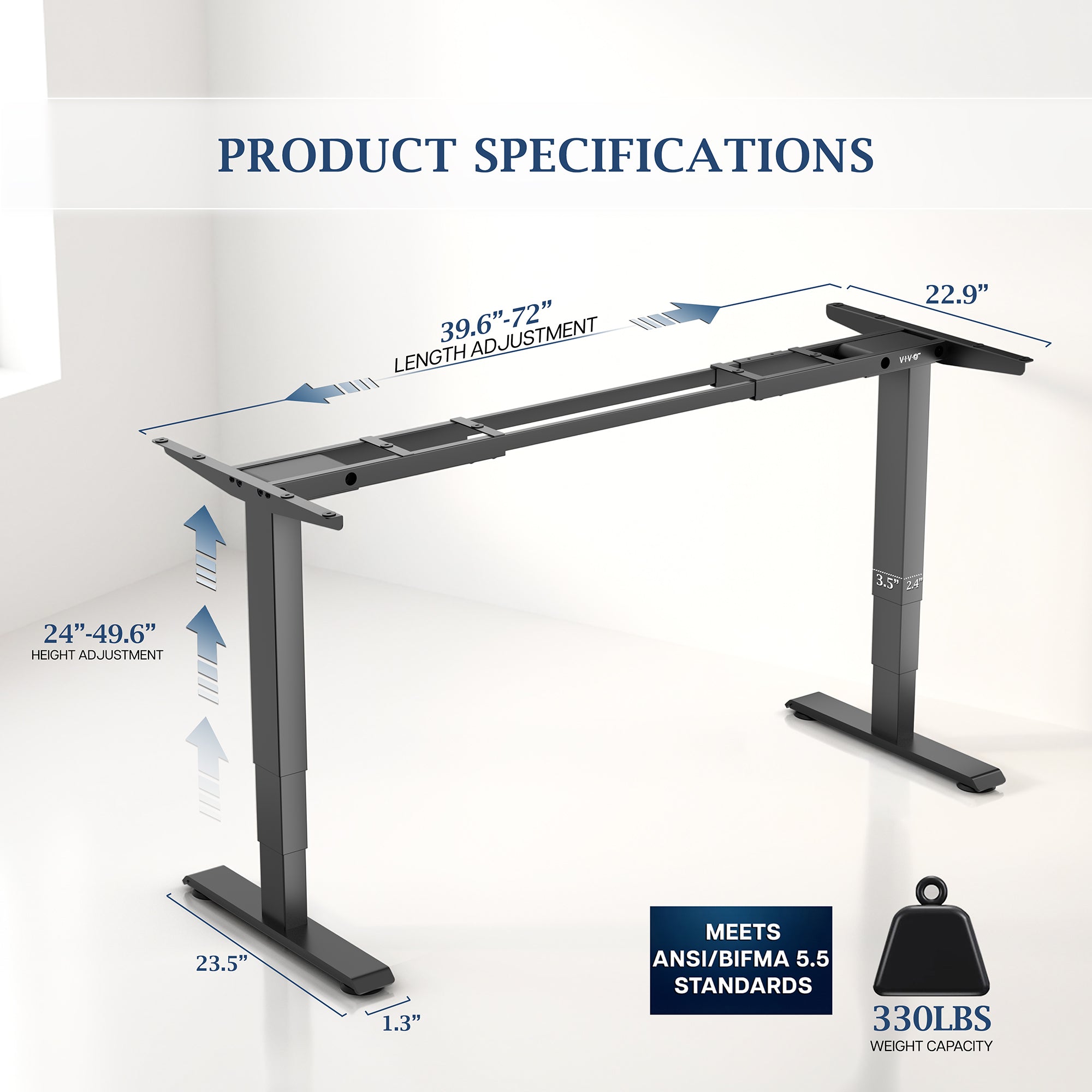 VIVO PRO Premium Electric Dual Motor Desk Frame with Memory Controller