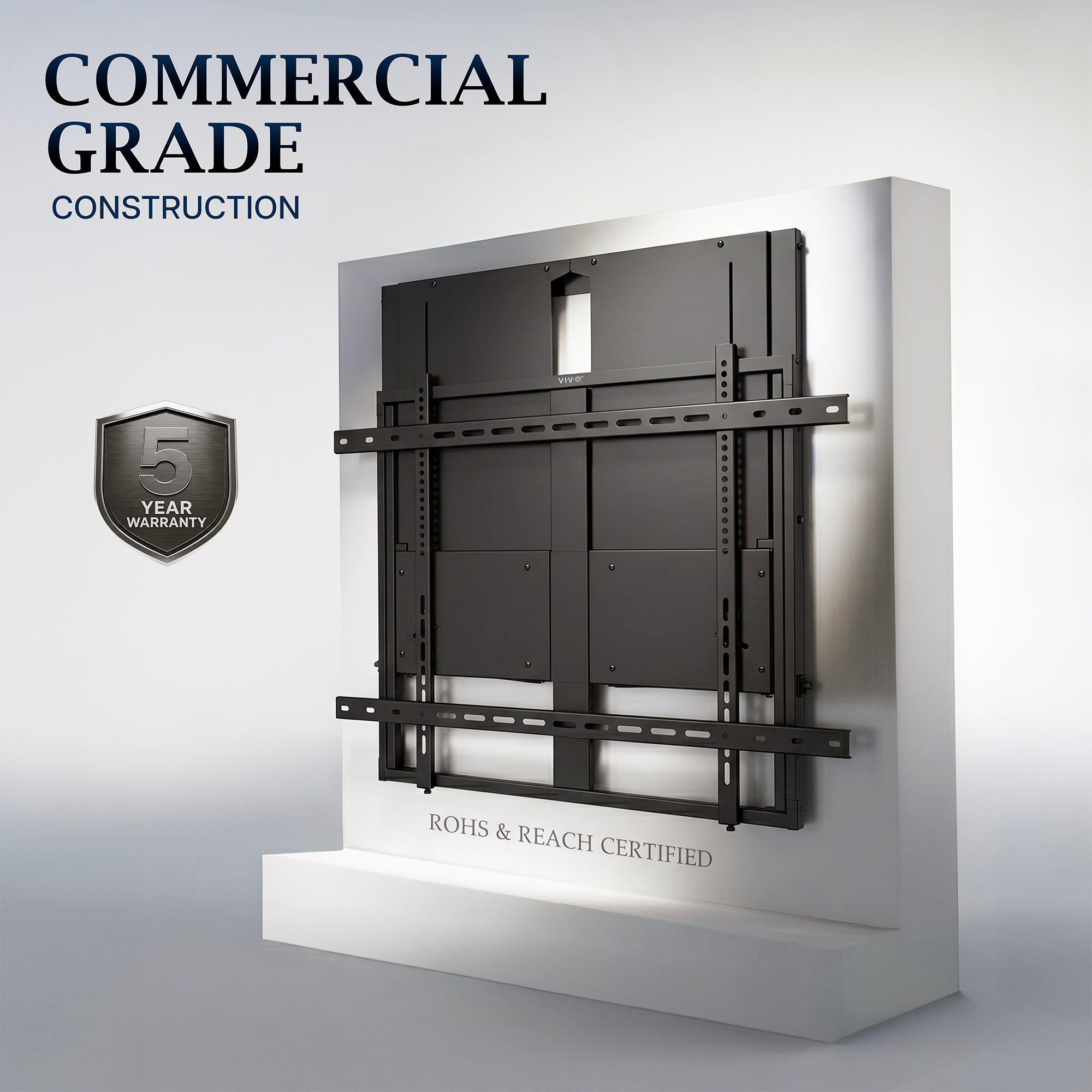 PRO 65”-86” inch Manual Height Adjustable TV and Display Wall Mount Commercial Grade Construction