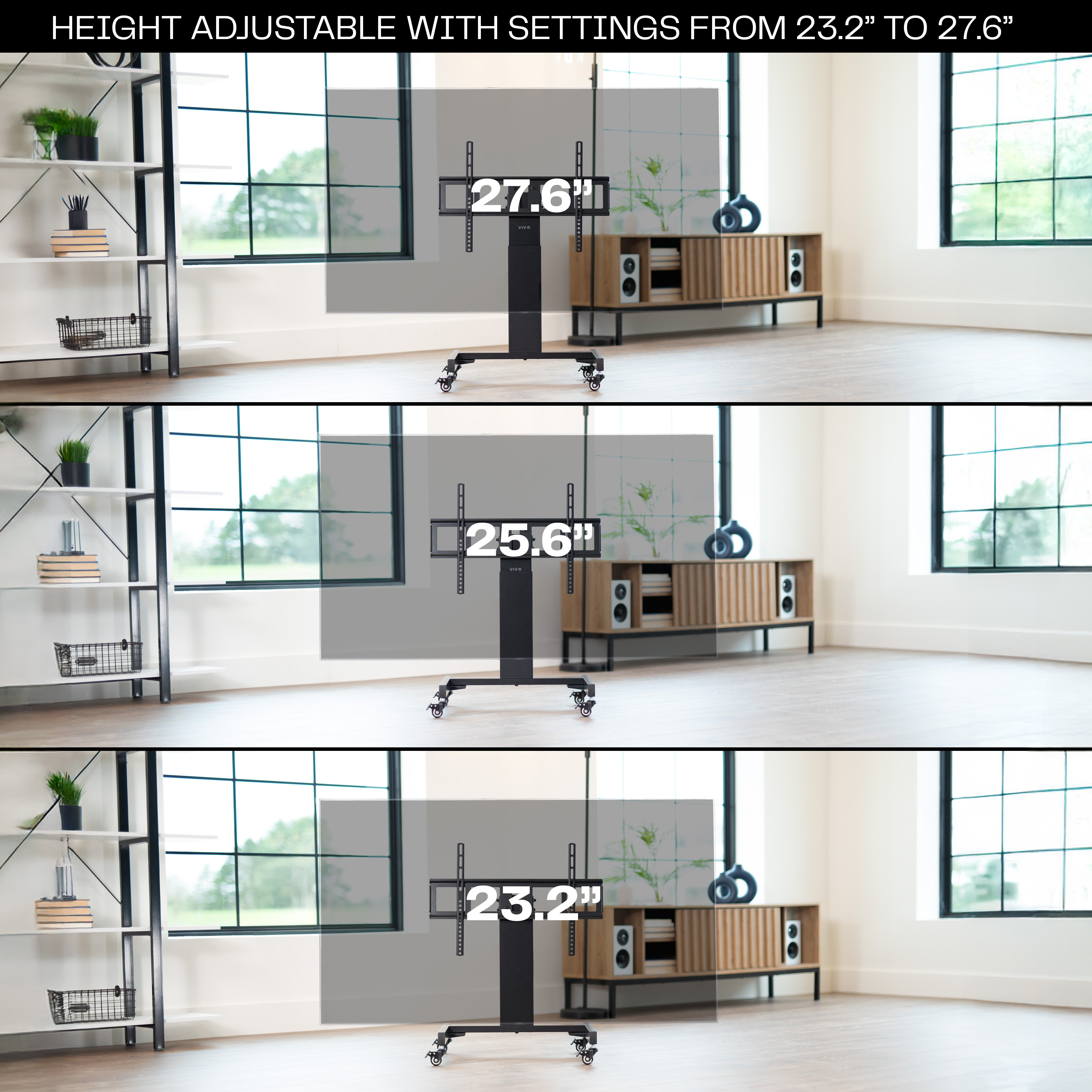 Low Height TV Cart for 32” to 75” Screens