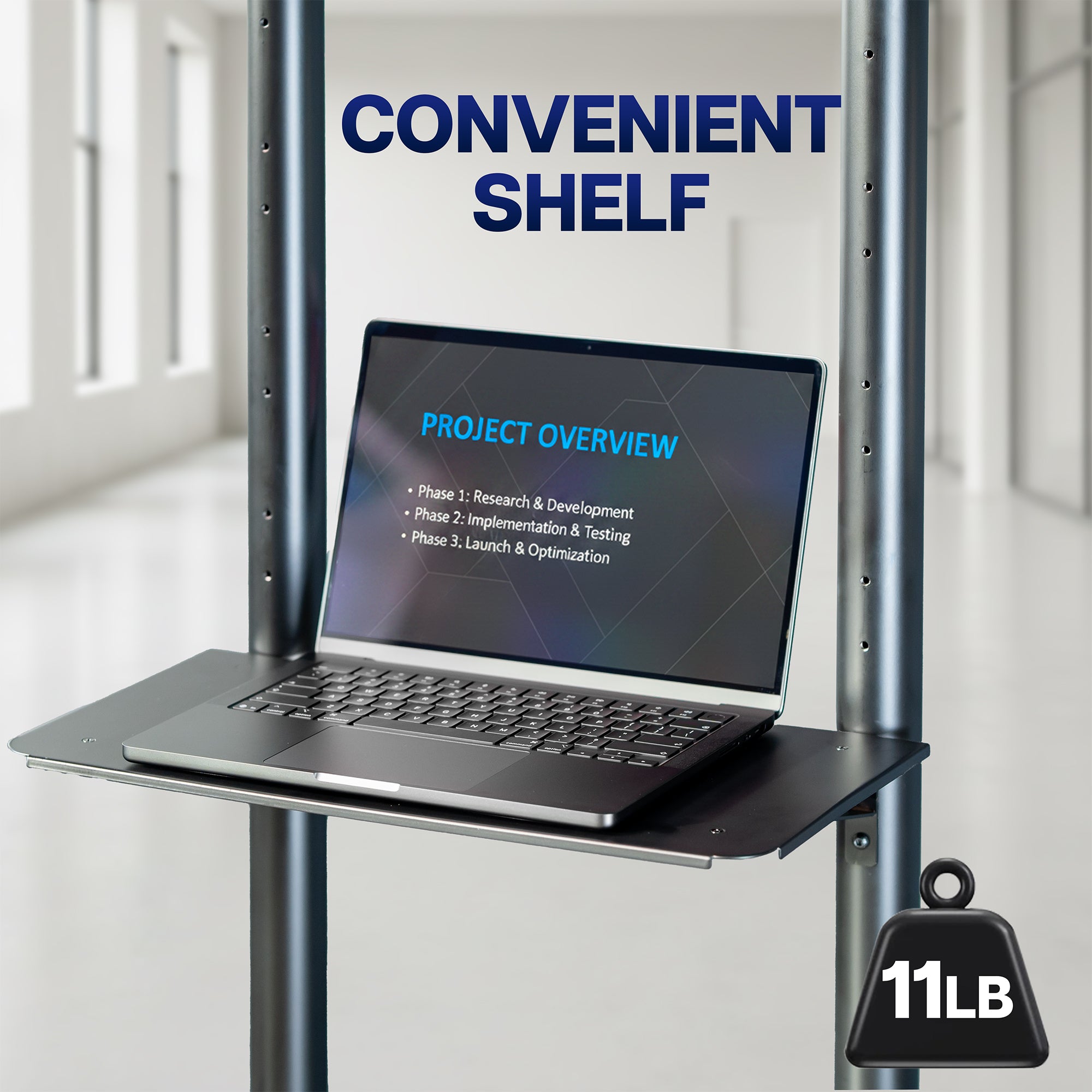 Tall Mobile Large TV Cart - 55” to 100” Screens