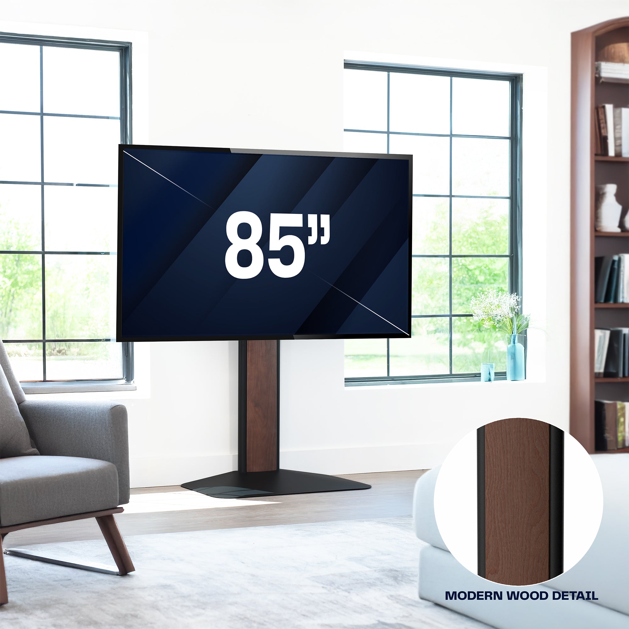 Large flat-screen TV display in a living room setting.