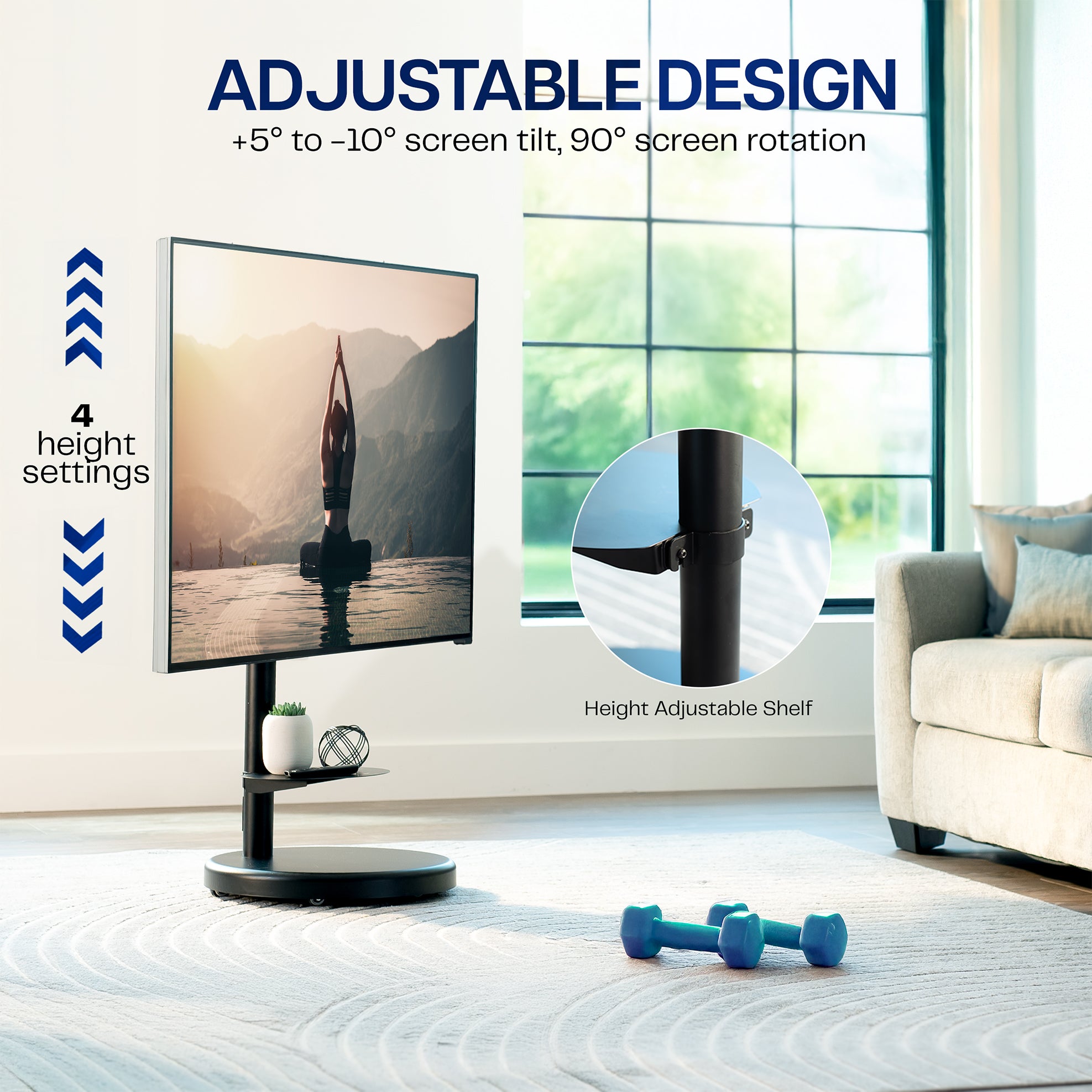 Adjustable design offering ergonomic viewing for every user.