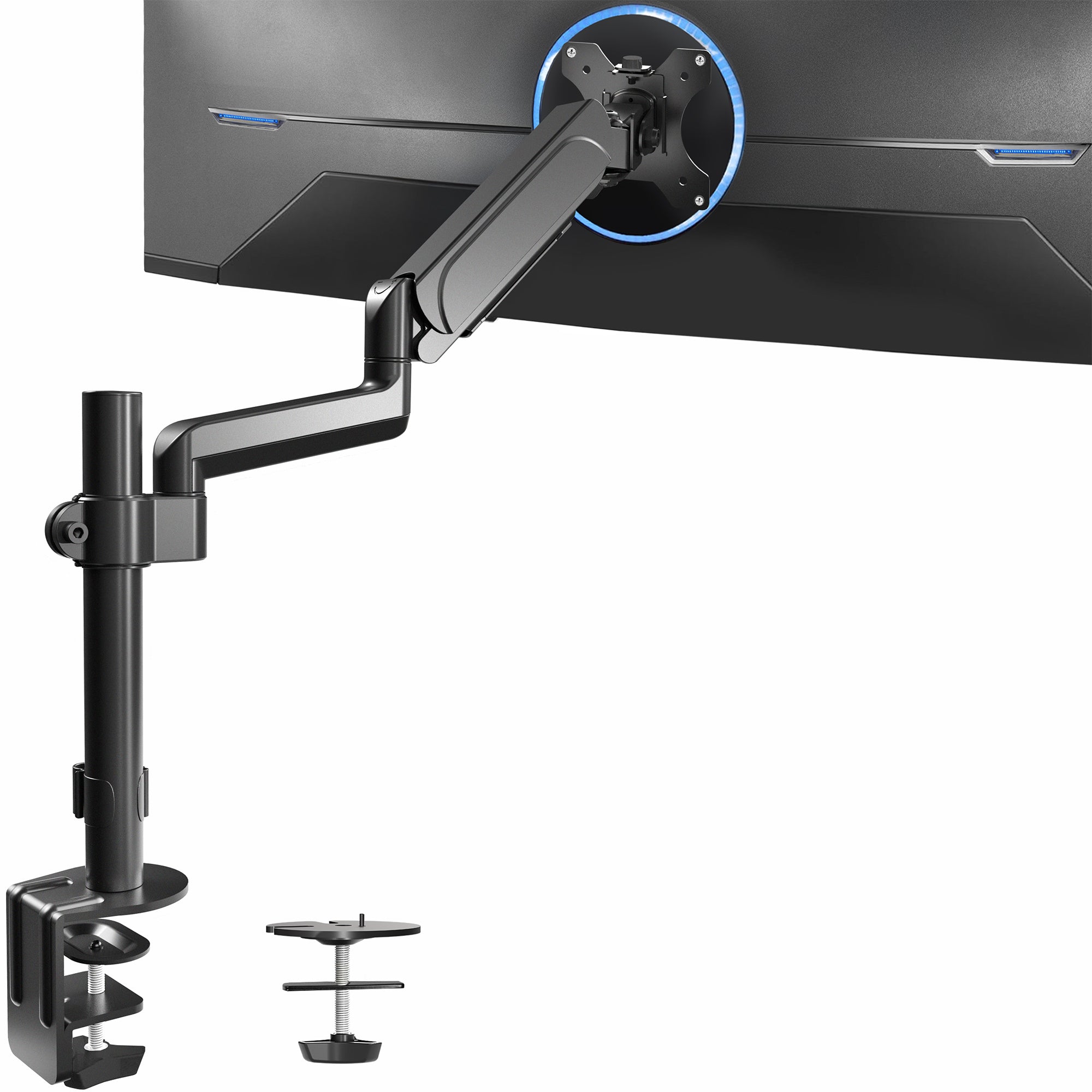Mechanical arm single monitor desk mount