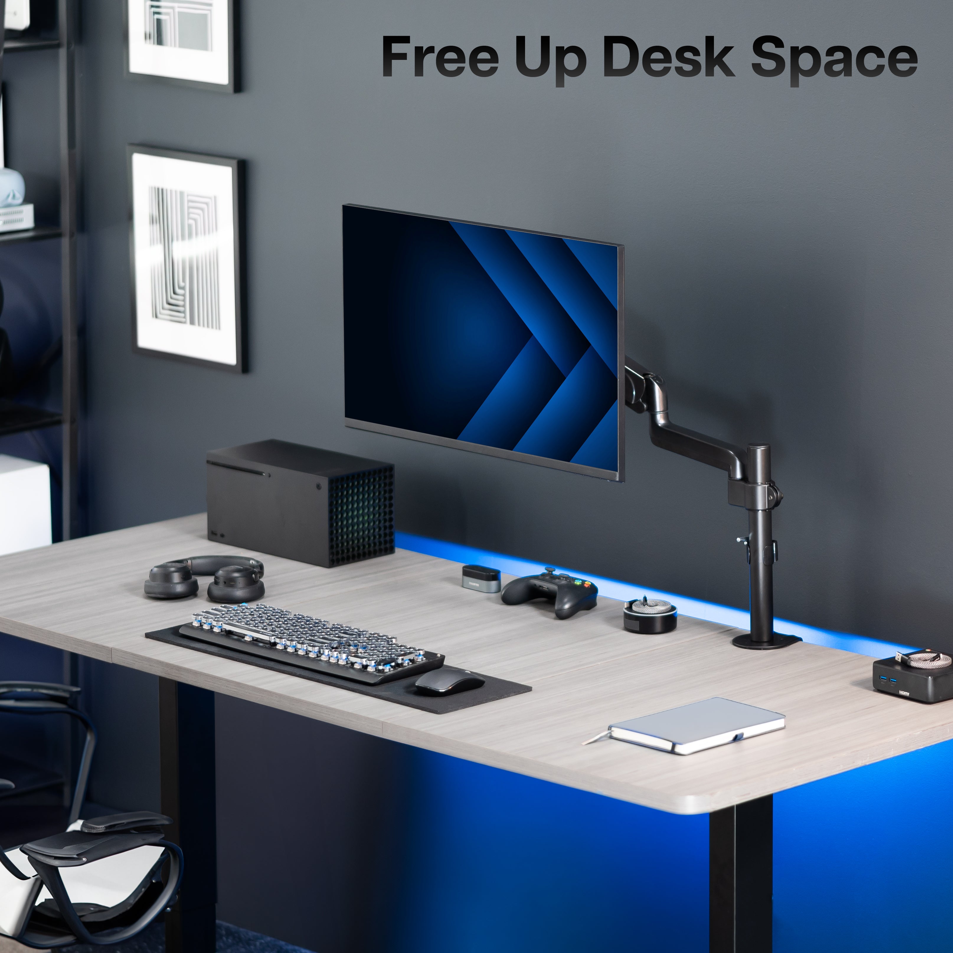 Mechanical arm single monitor desk mount