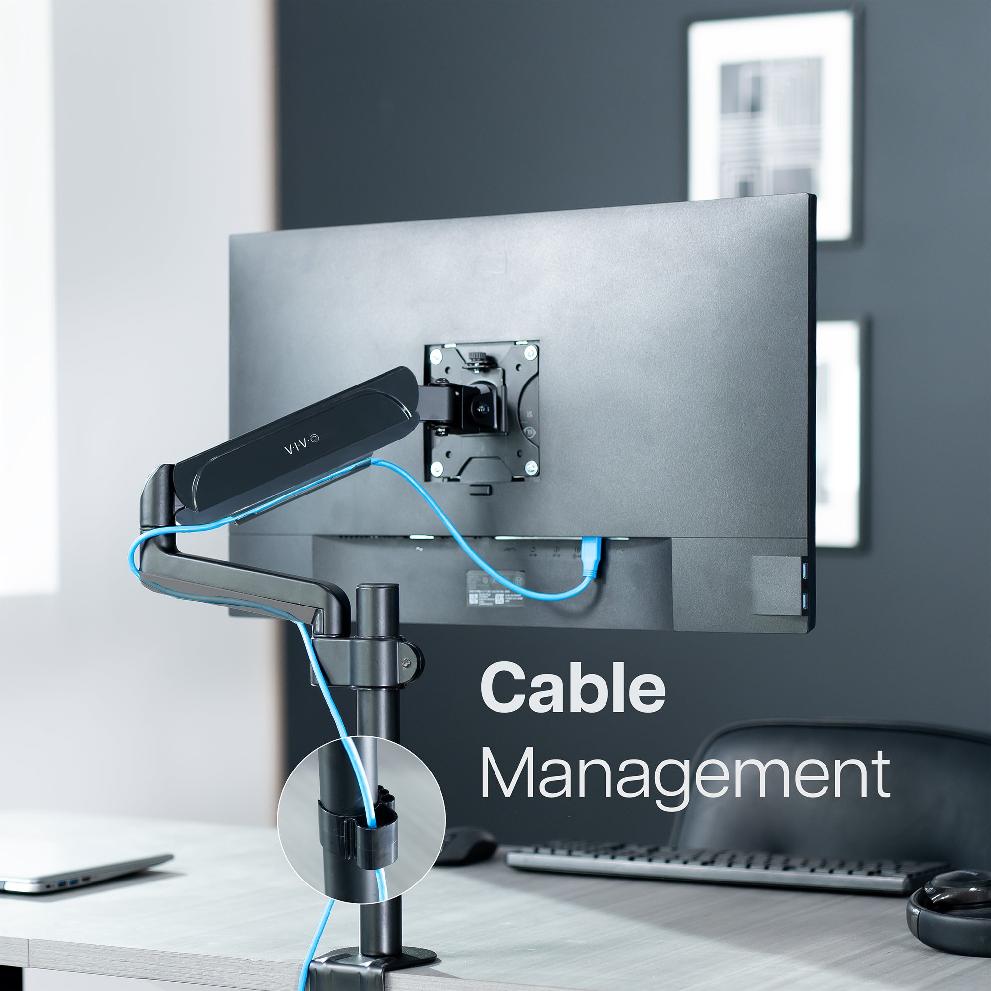 Mechanical arm single monitor desk mount